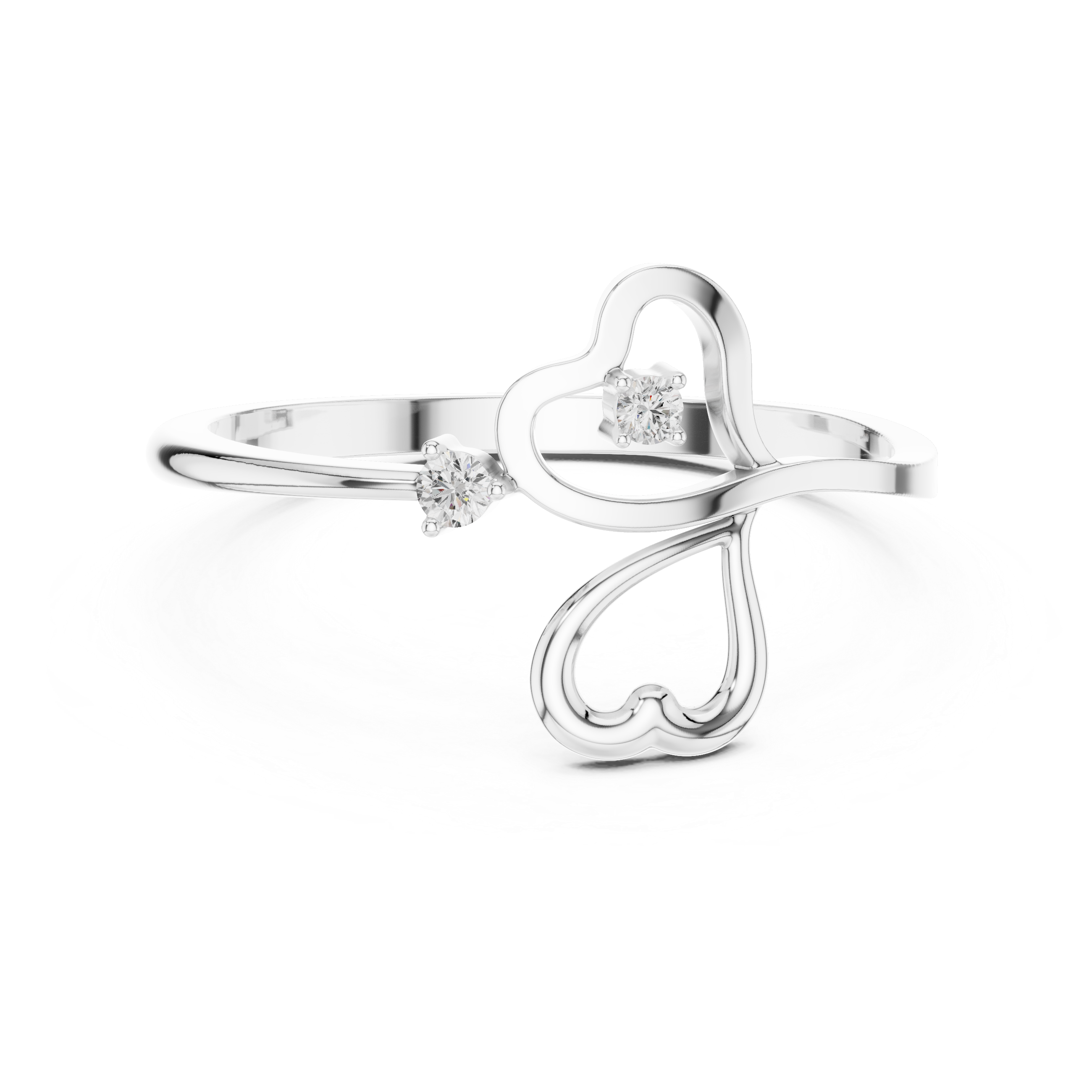 Luxury Double Heart Diamond Ring