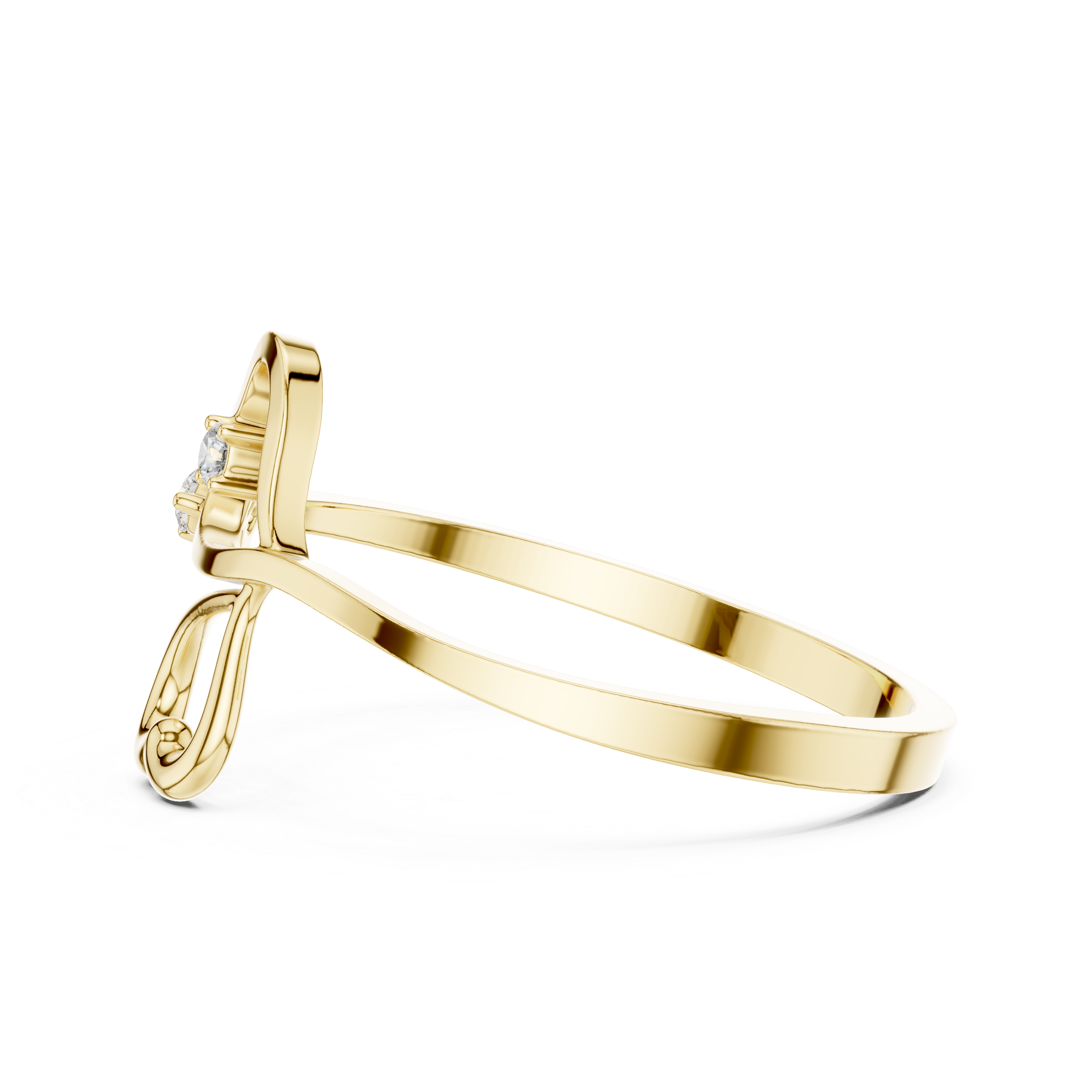 Luxury Double Heart Diamond Ring