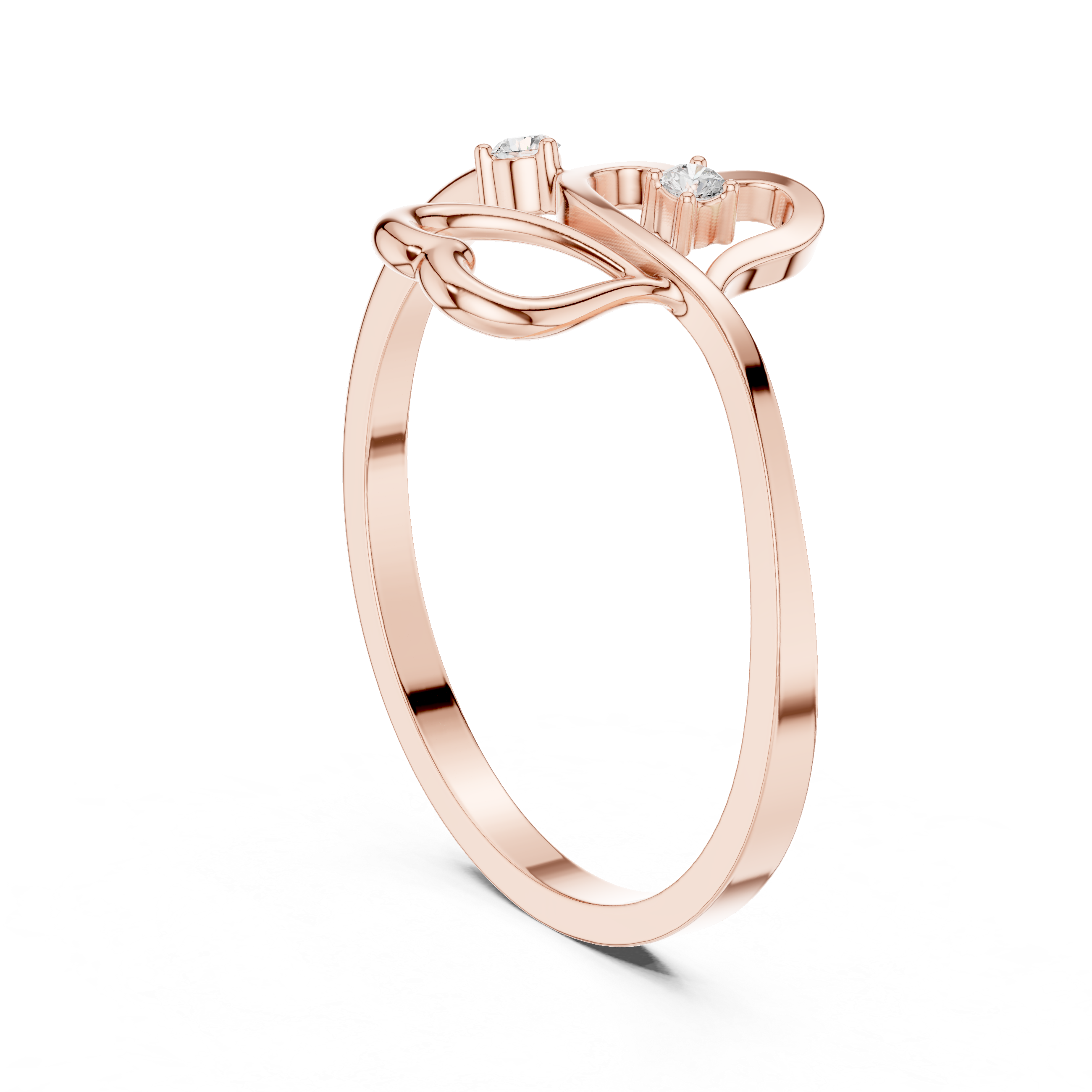 Luxury Double Heart Diamond Ring