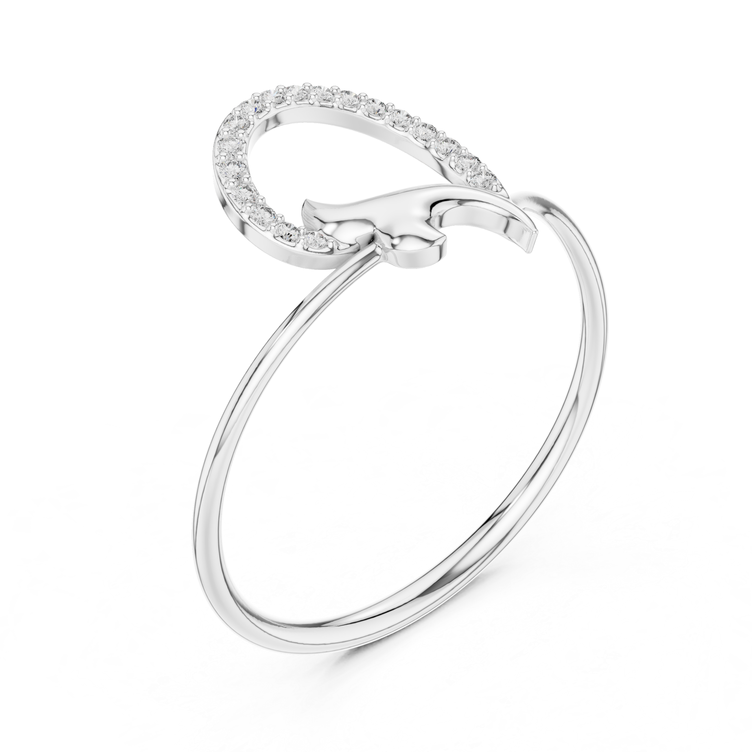 Luxury Crescent Diamond Ring