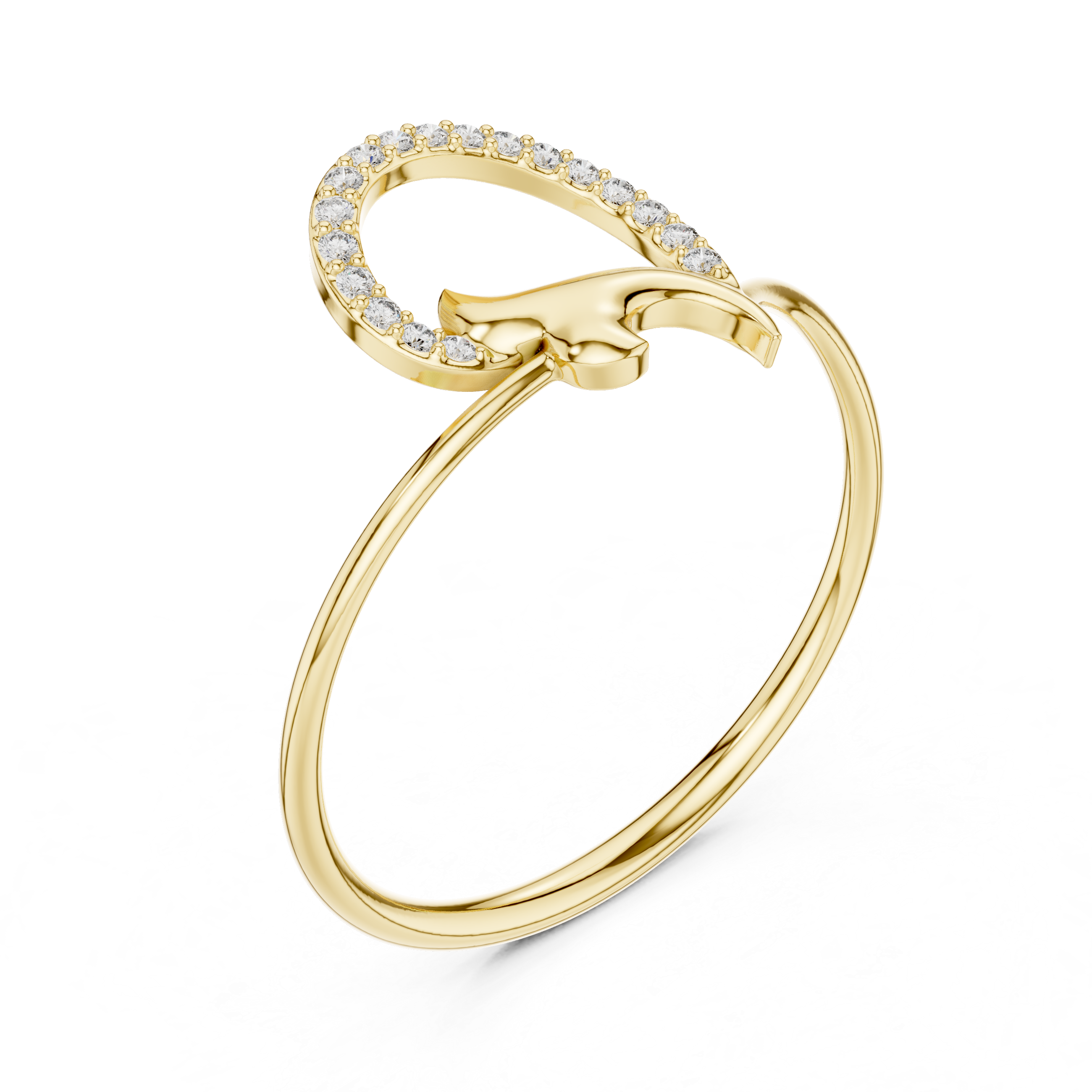Luxury Crescent Diamond Ring