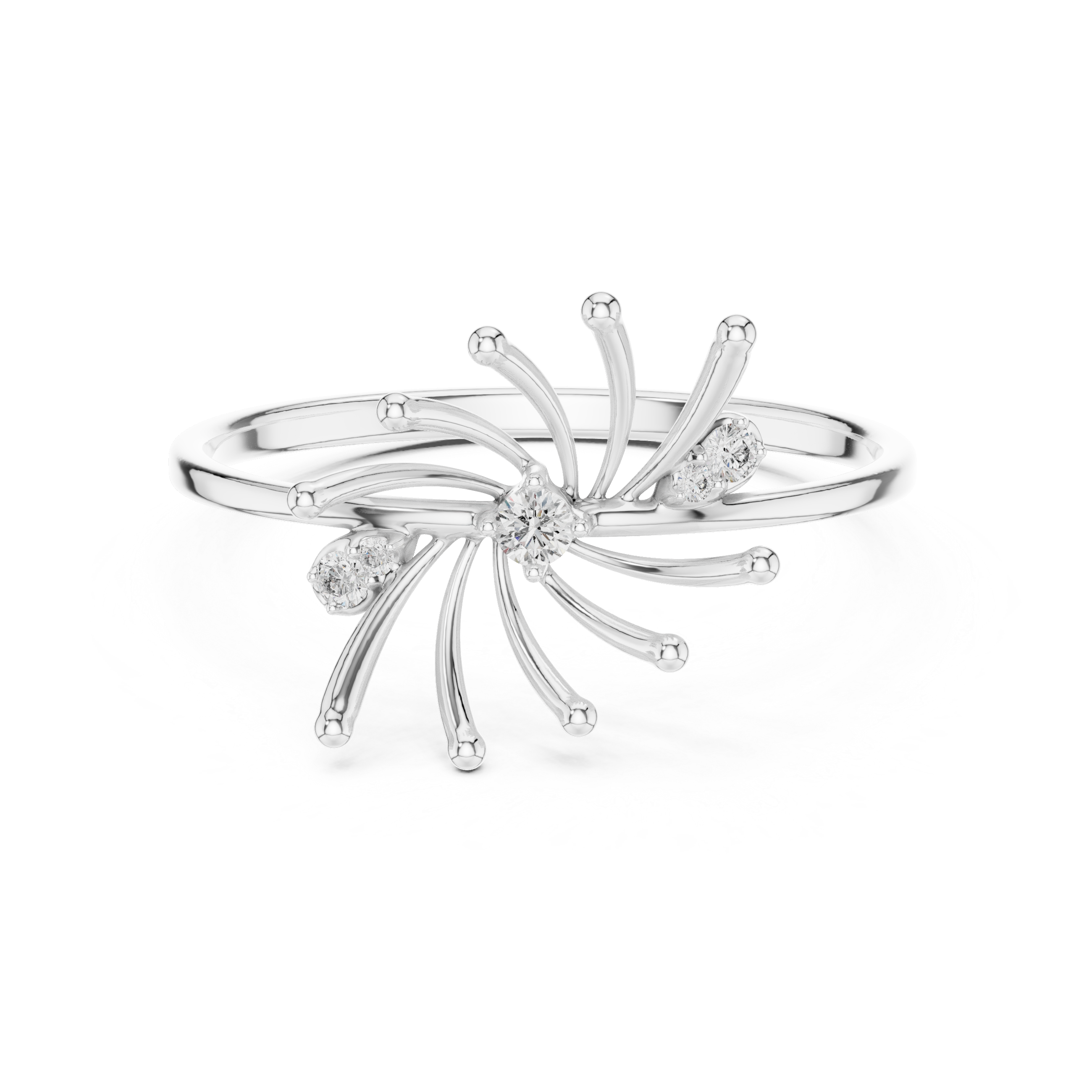 Luxury Starburst Diamond Ring