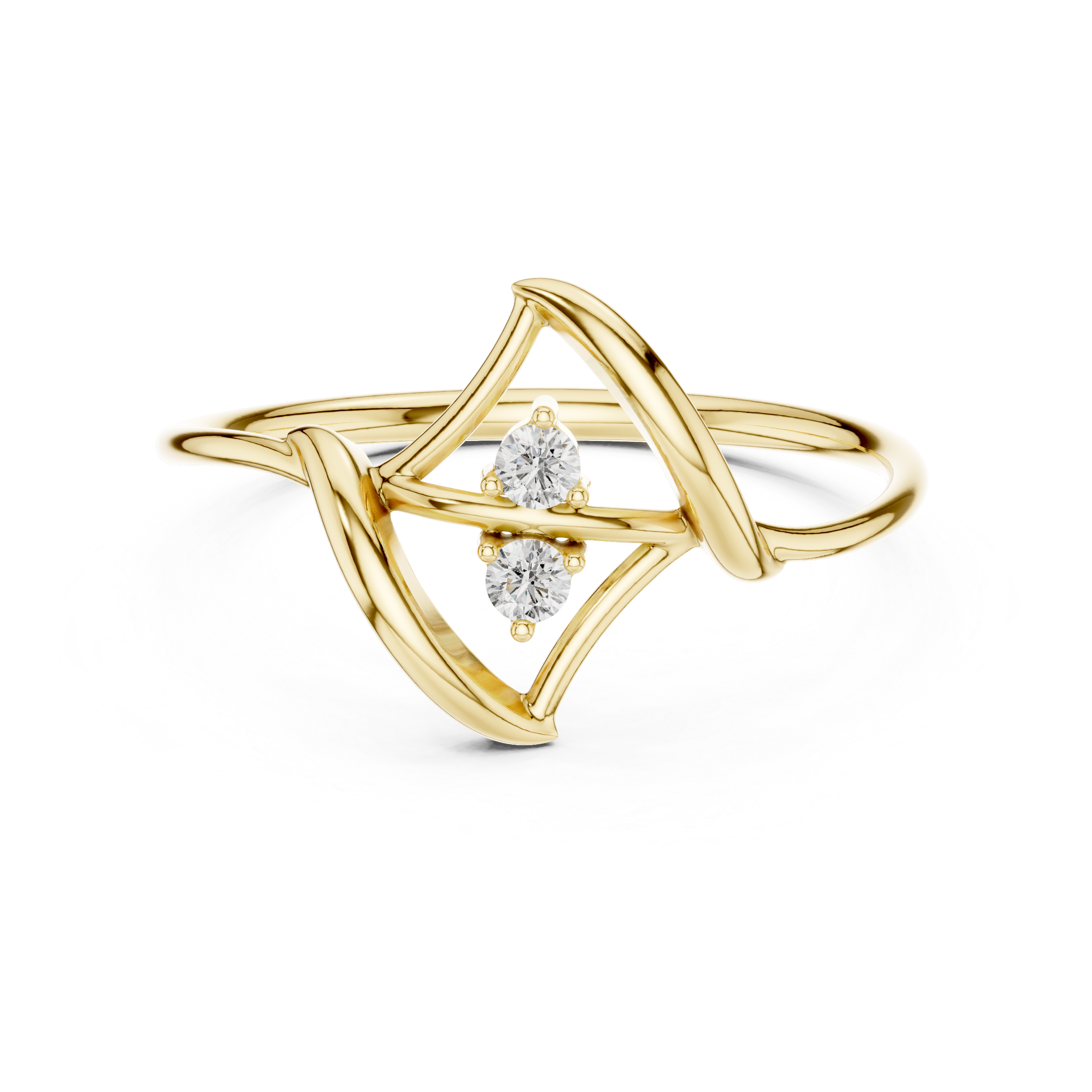 Luxury Geometric Diamond Ring