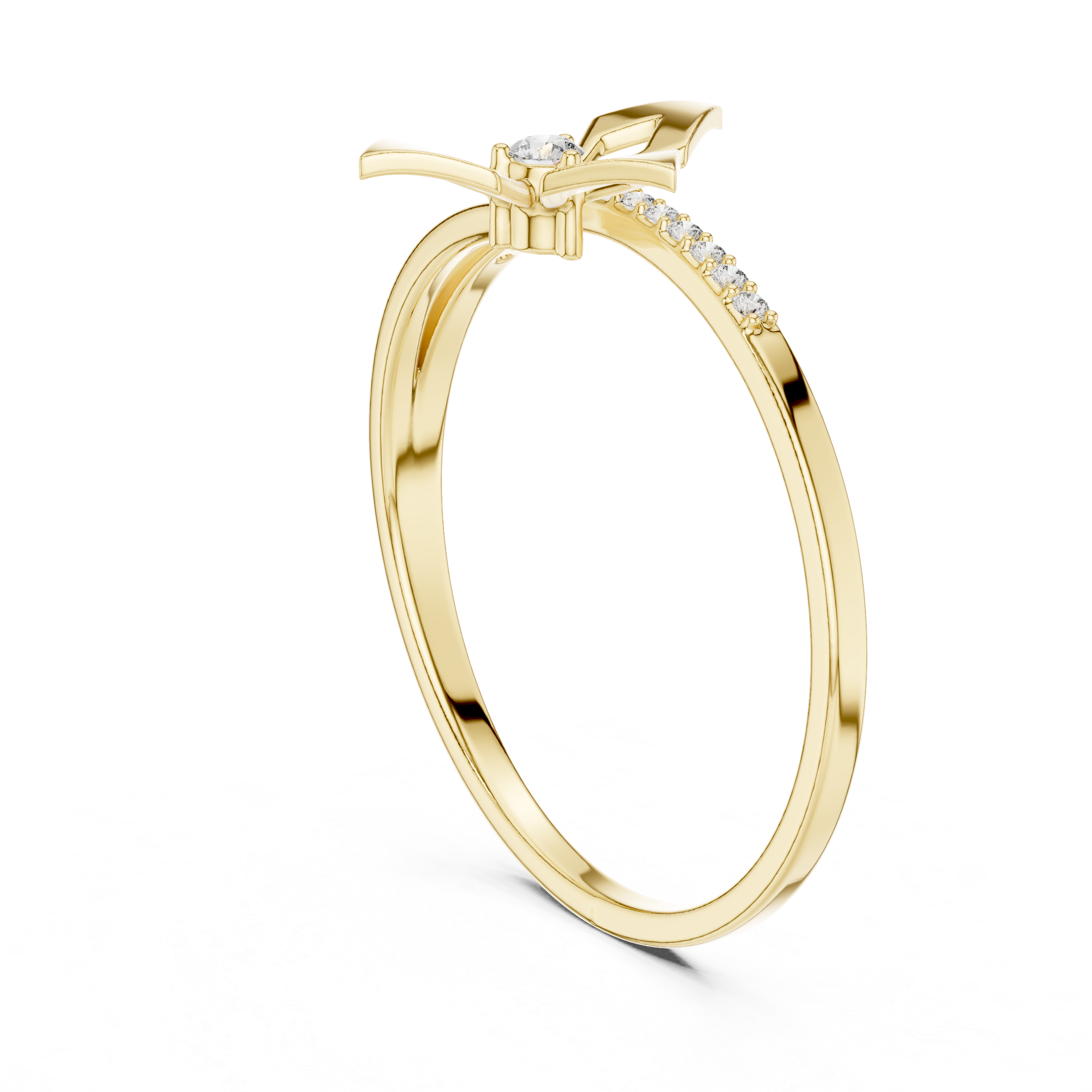 Modern Diamond Geometry Ring