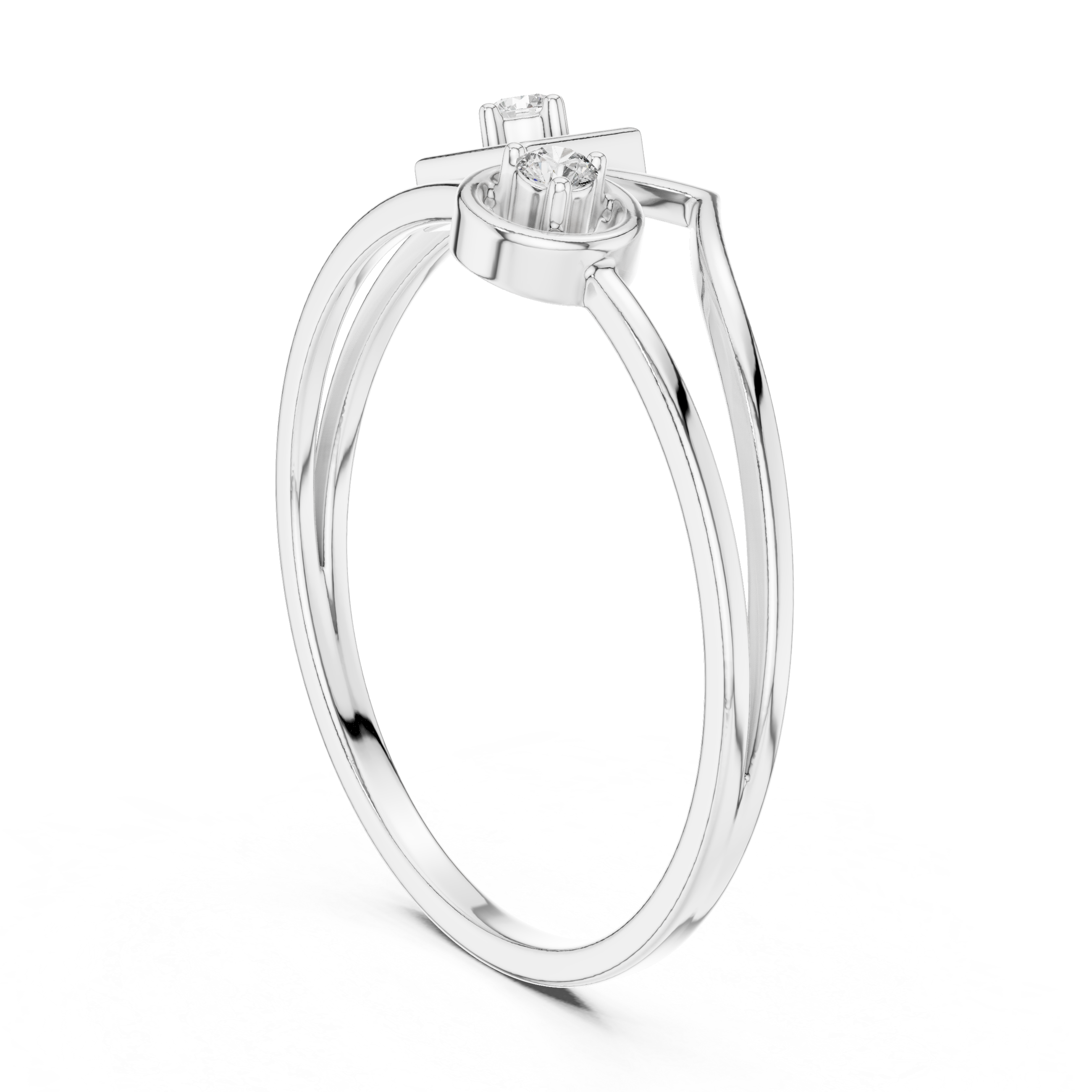 Modern Dual Diamond Ring