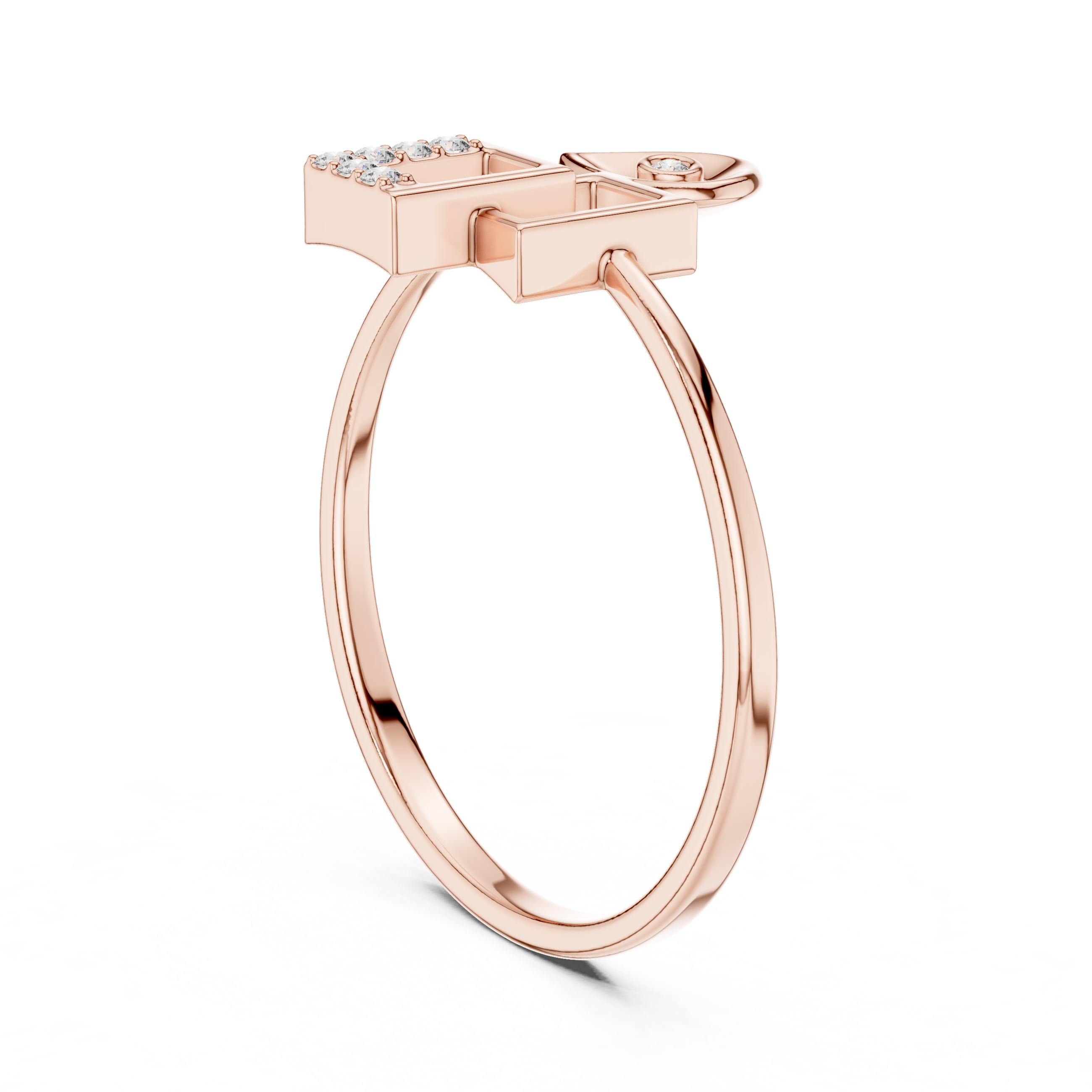 Modern Geometric Diamond Ring