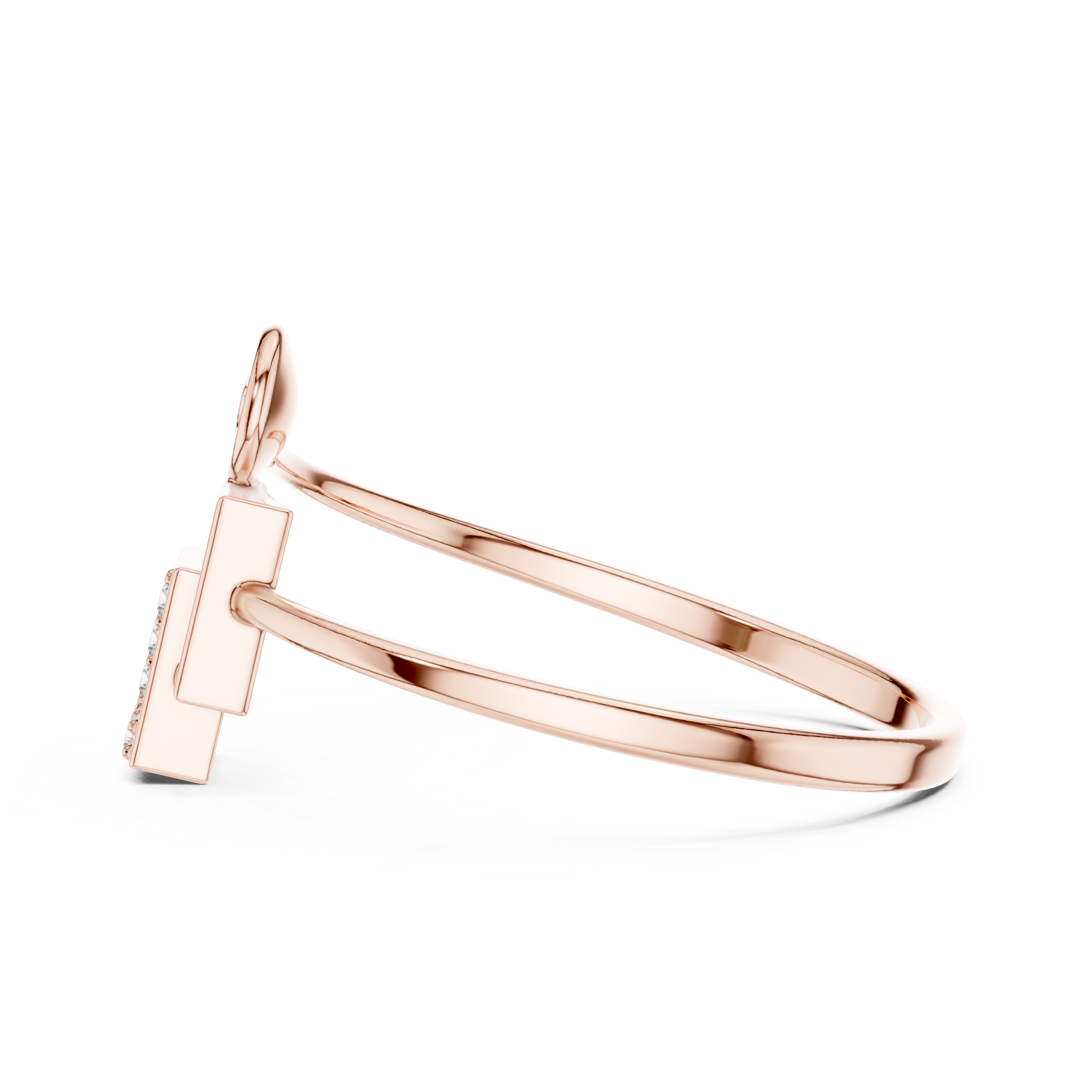 Modern Geometric Diamond Ring