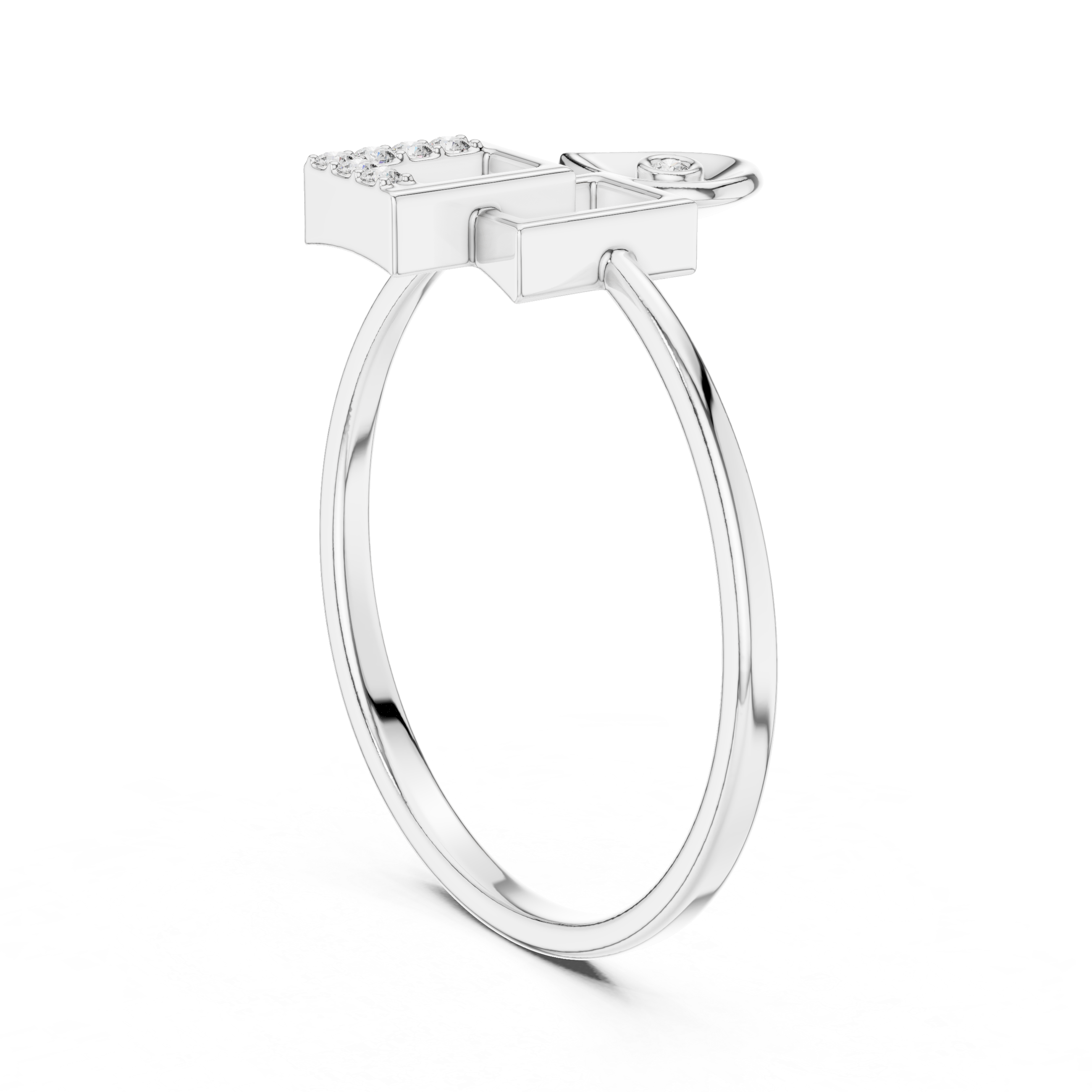 Modern Geometric Diamond Ring