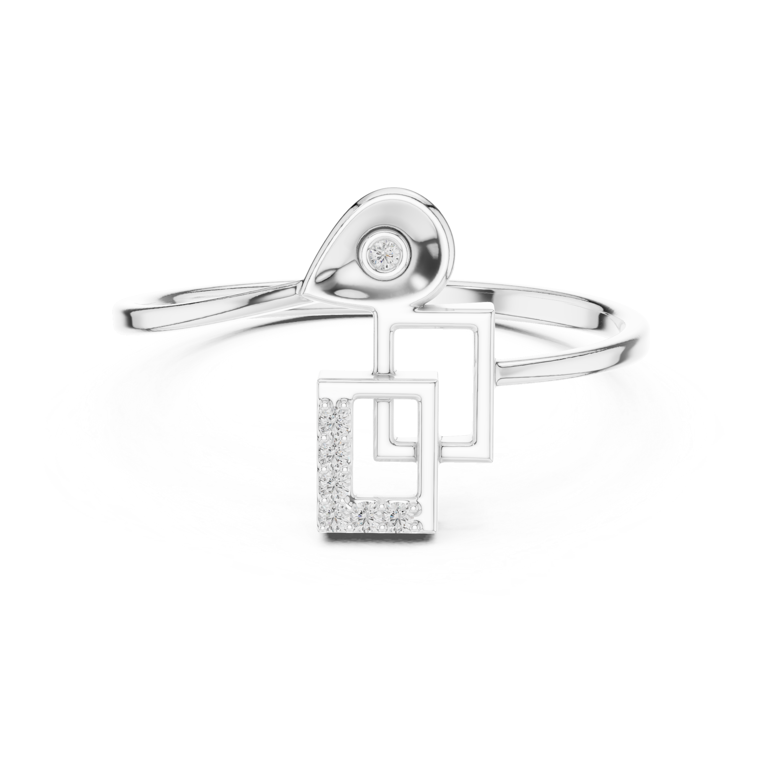 Modern Geometric Diamond Ring