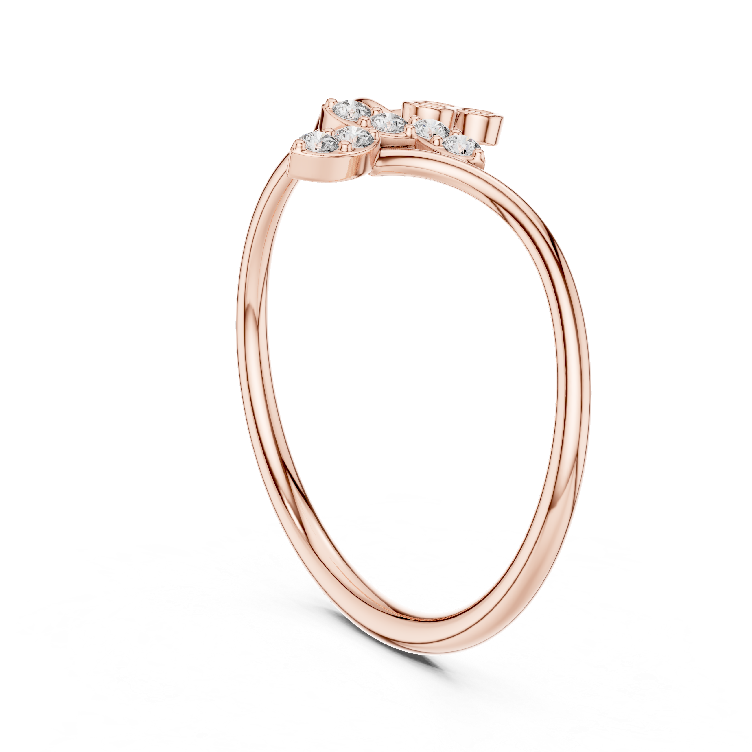 Floral Diamond Branch Ring