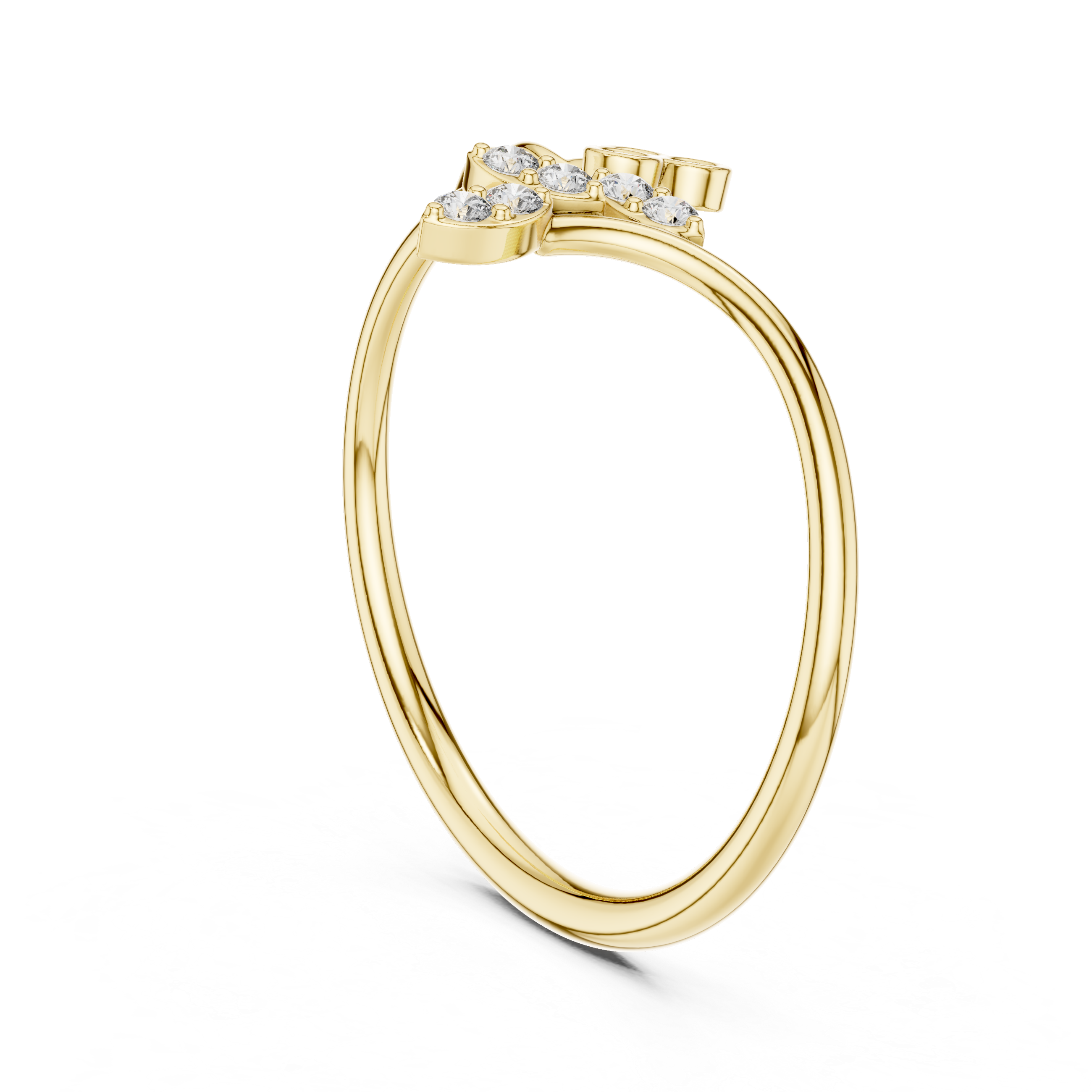 Floral Diamond Branch Ring