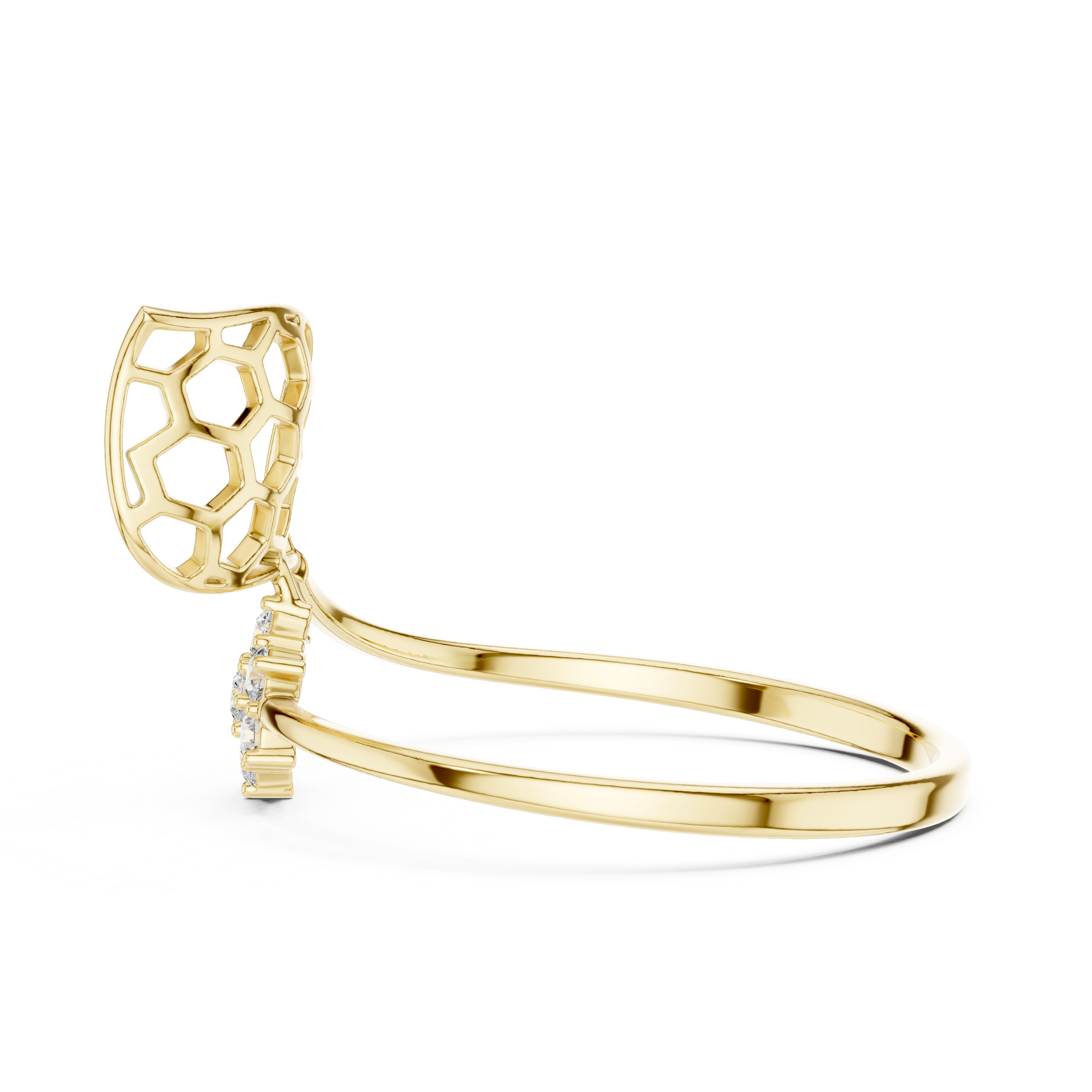 Modern Honeycomb Diamond Ring
