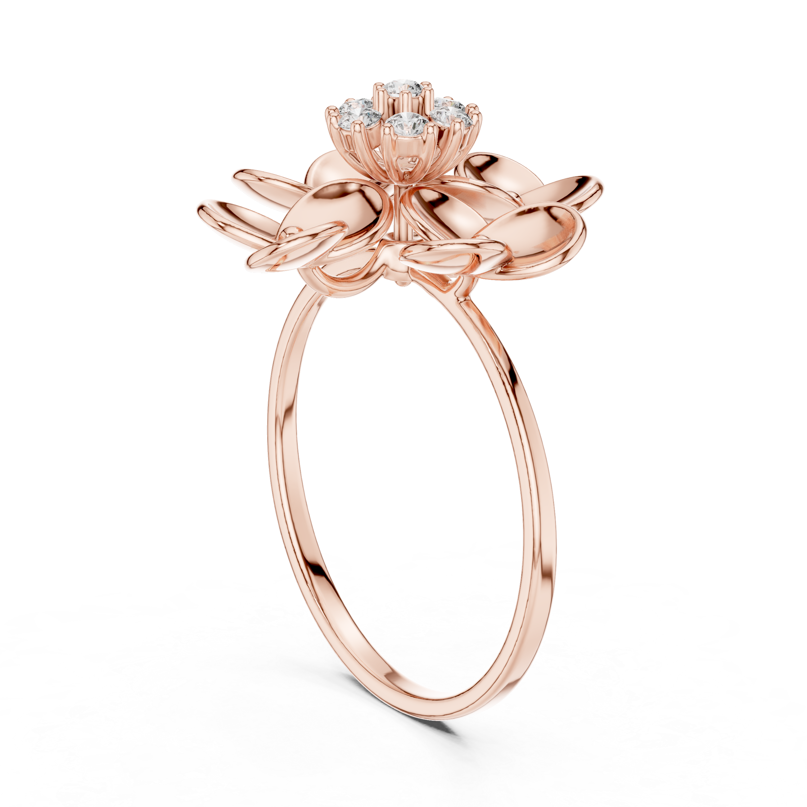Floral Diamond Cluster Ring
