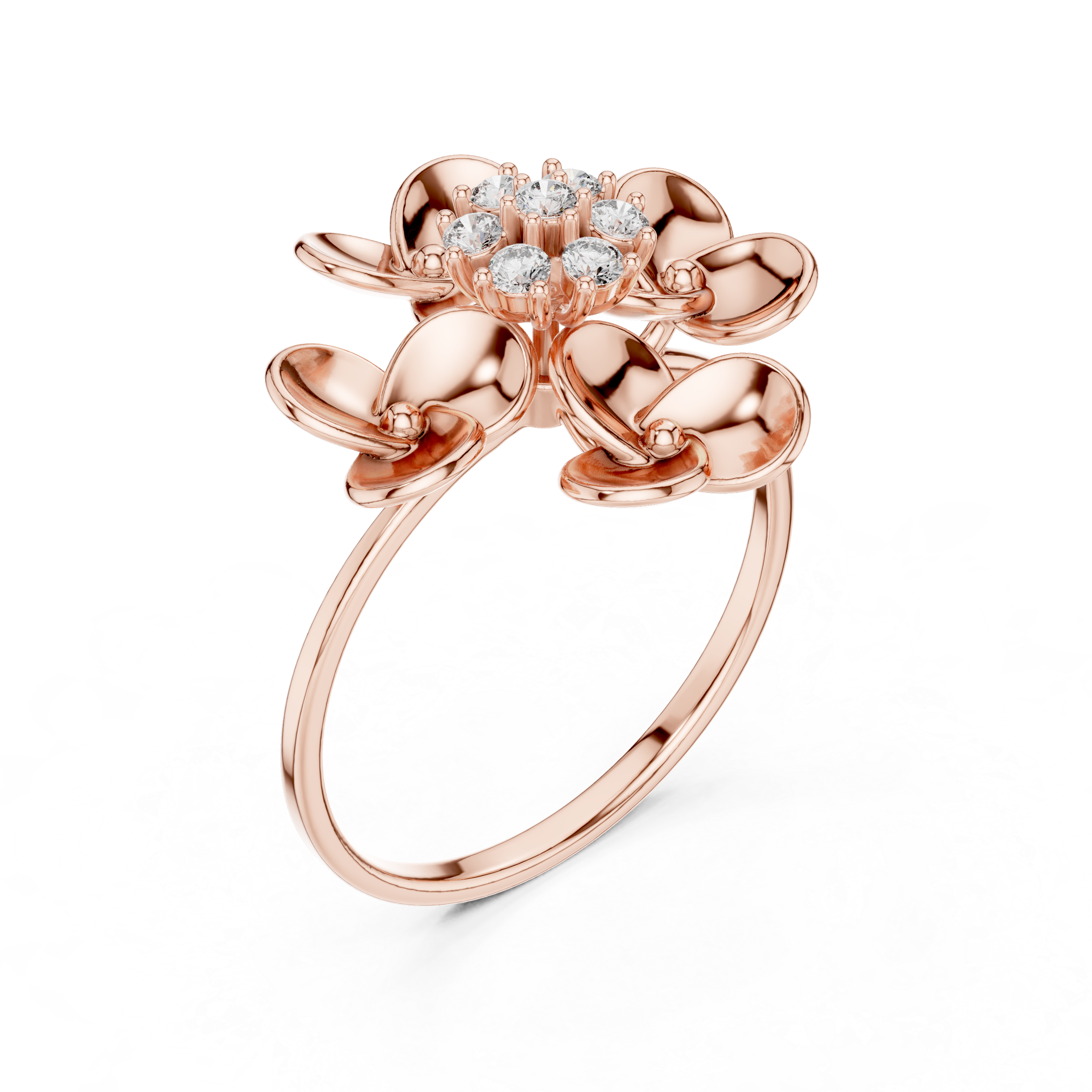 Floral Diamond Cluster Ring