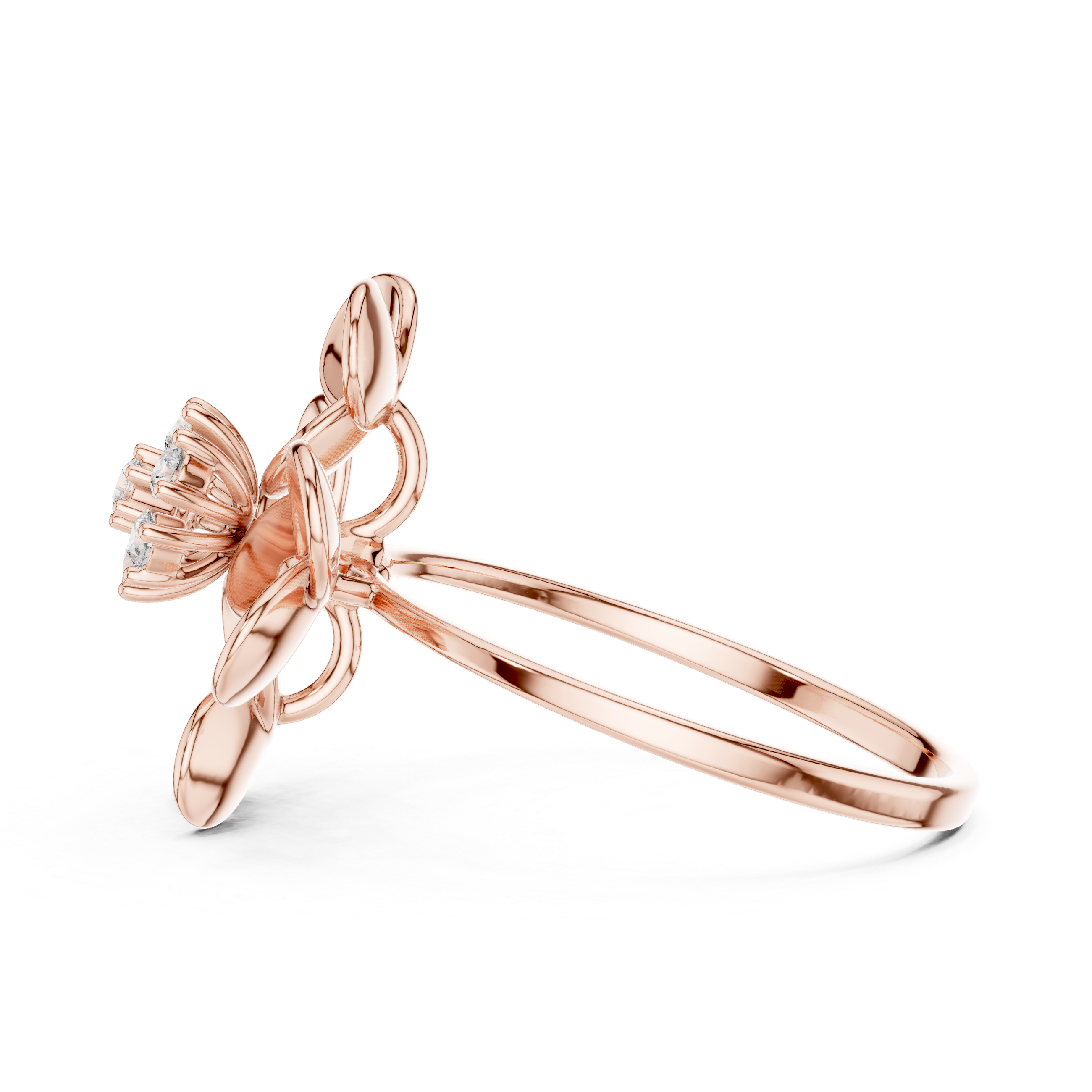 Floral Diamond Cluster Ring