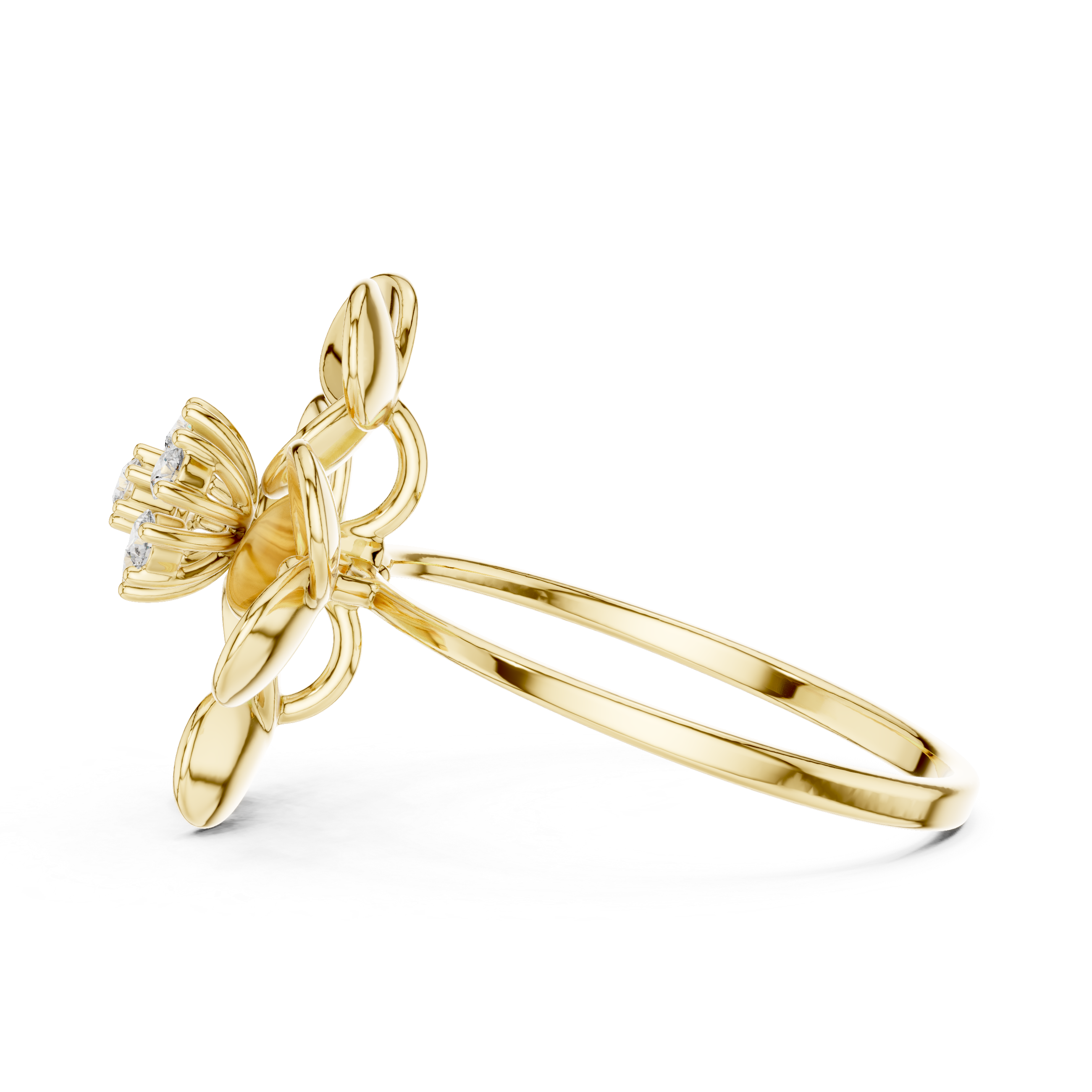 Floral Diamond Cluster Ring