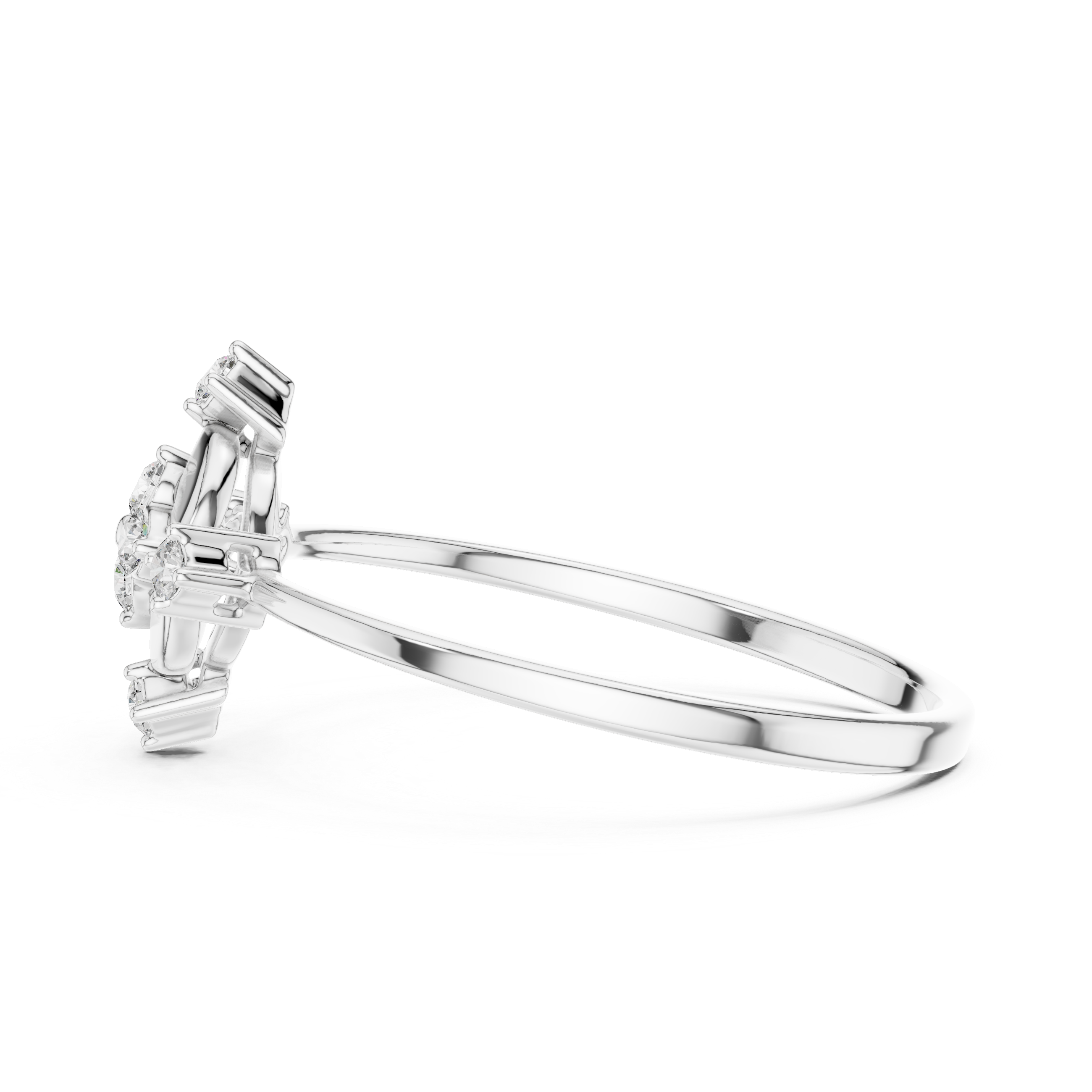 Compass Diamond Cluster Ring