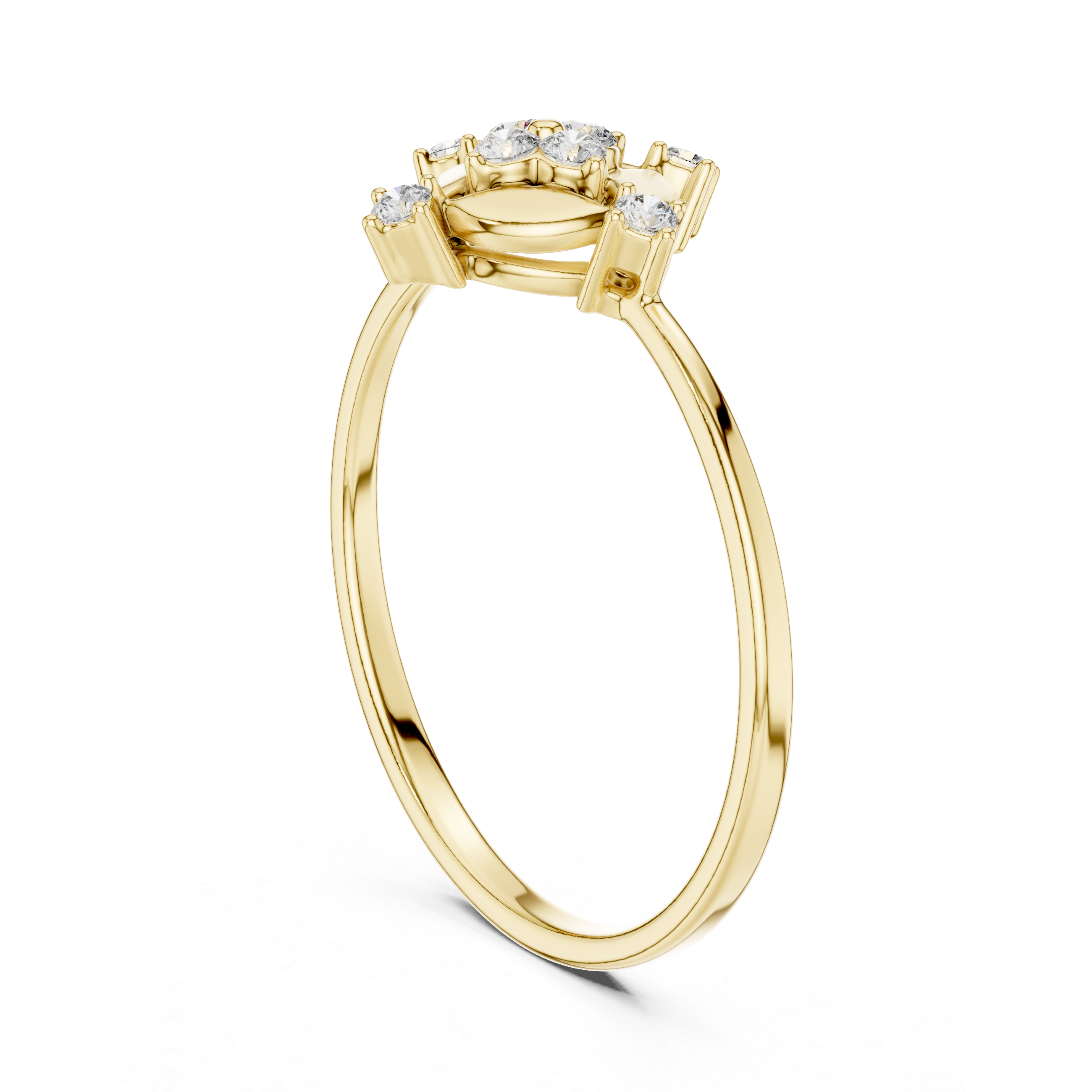 Compass Diamond Cluster Ring