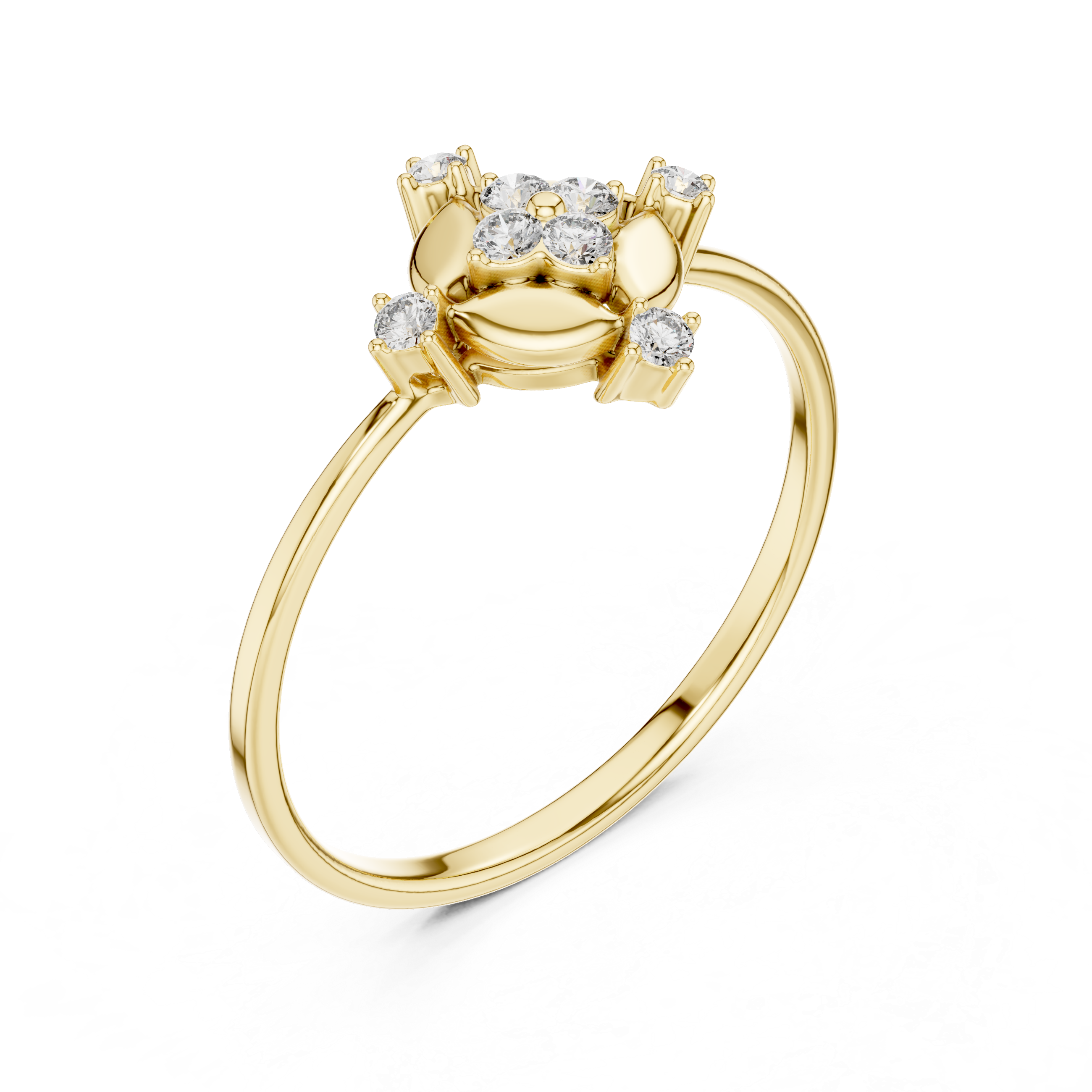 Compass Diamond Cluster Ring