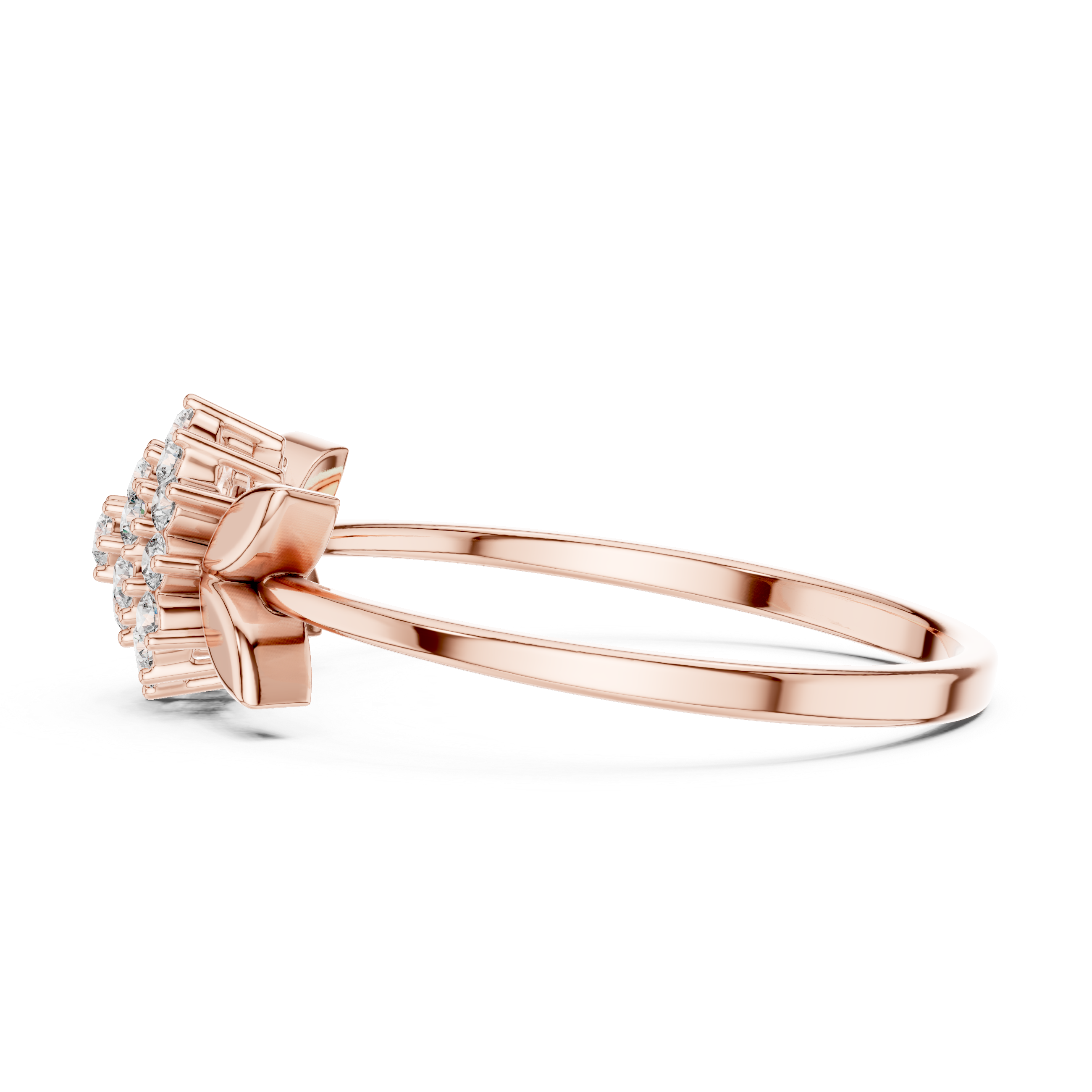 Leaf Cluster Diamond Ring