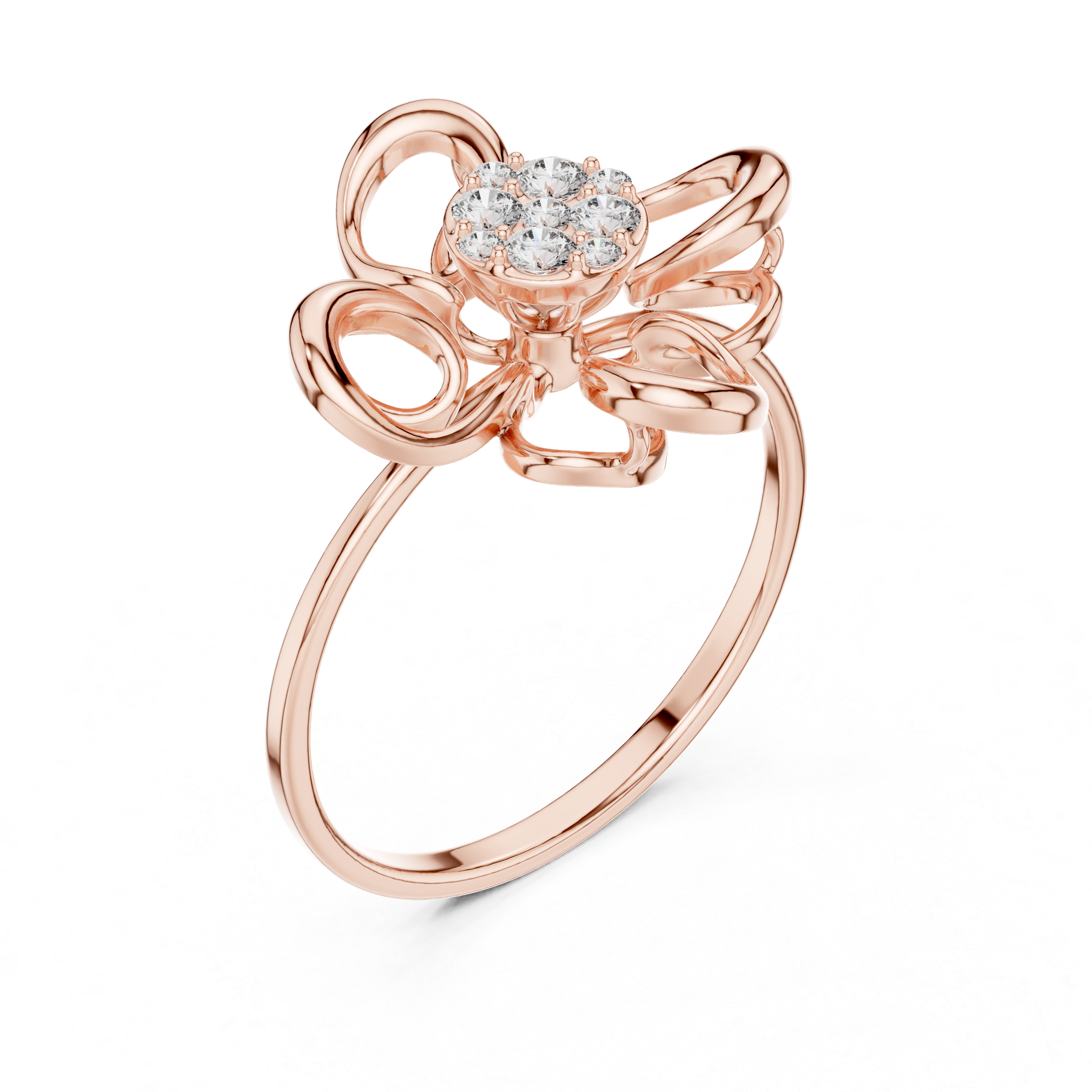 Loop Flower Diamond Ring