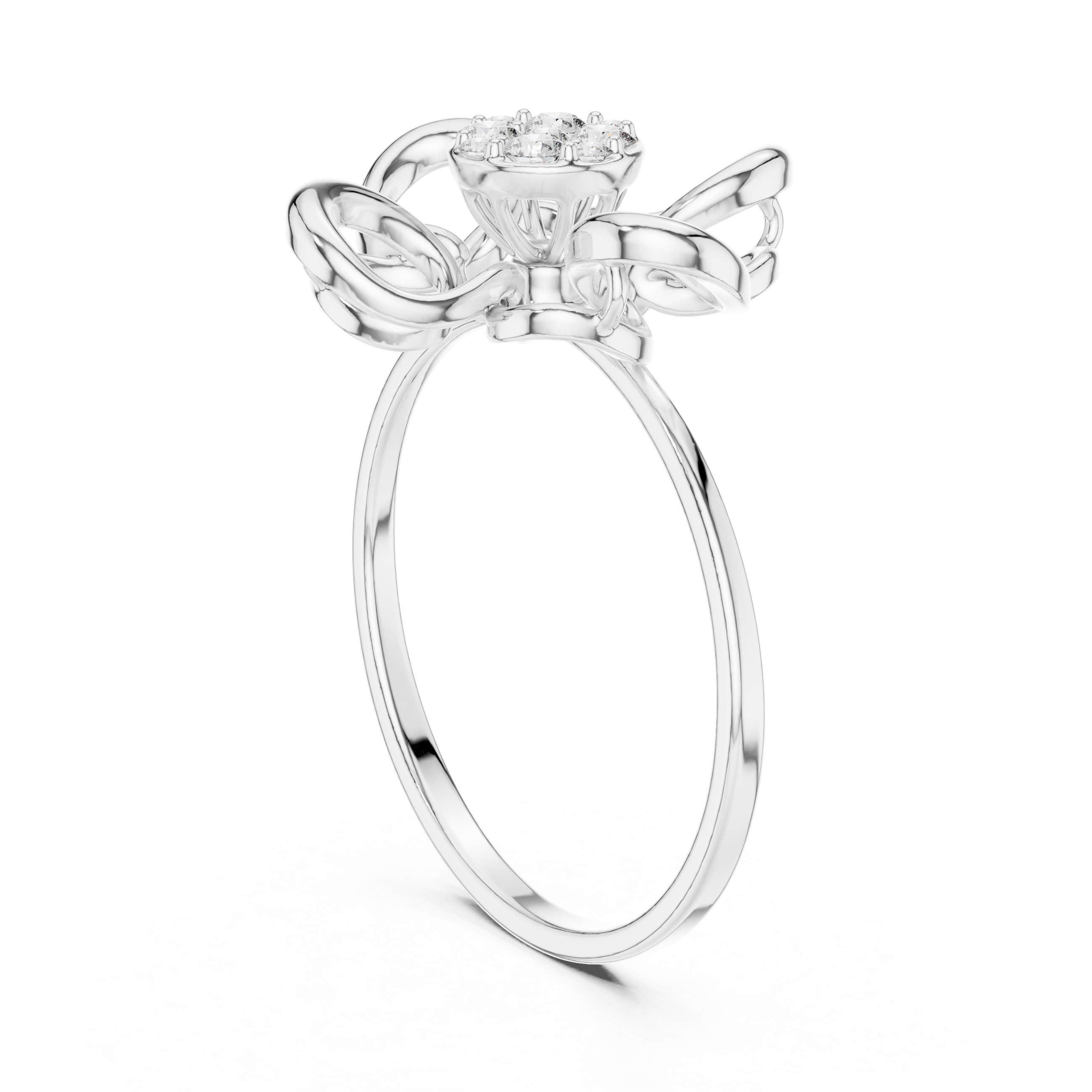 Loop Flower Diamond Ring