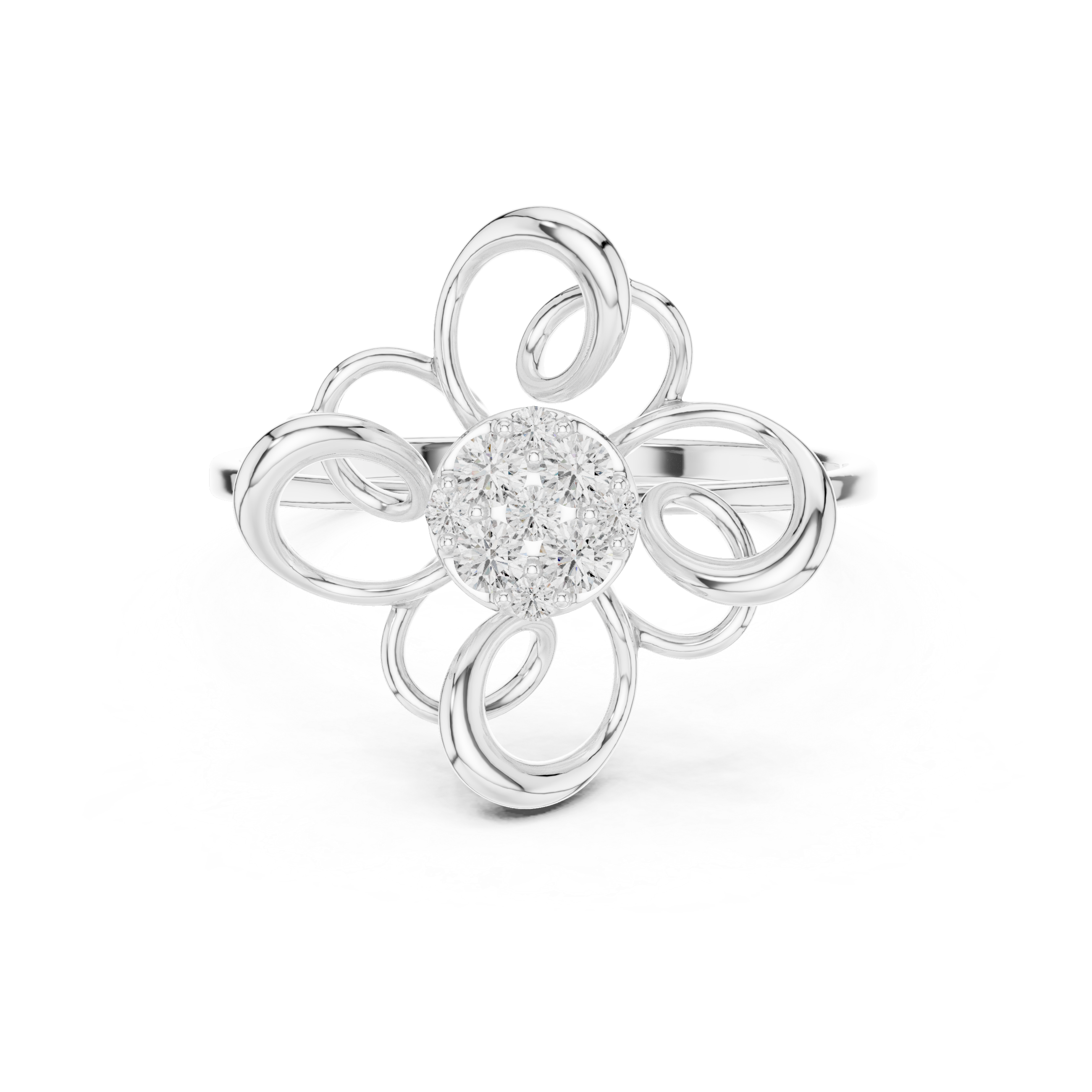Loop Flower Diamond Ring
