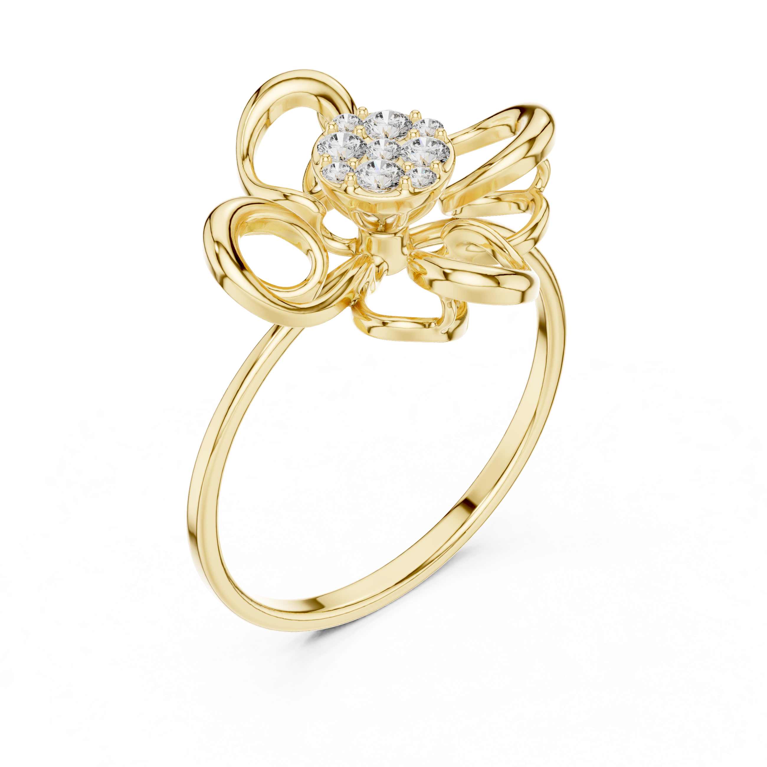 Loop Flower Diamond Ring