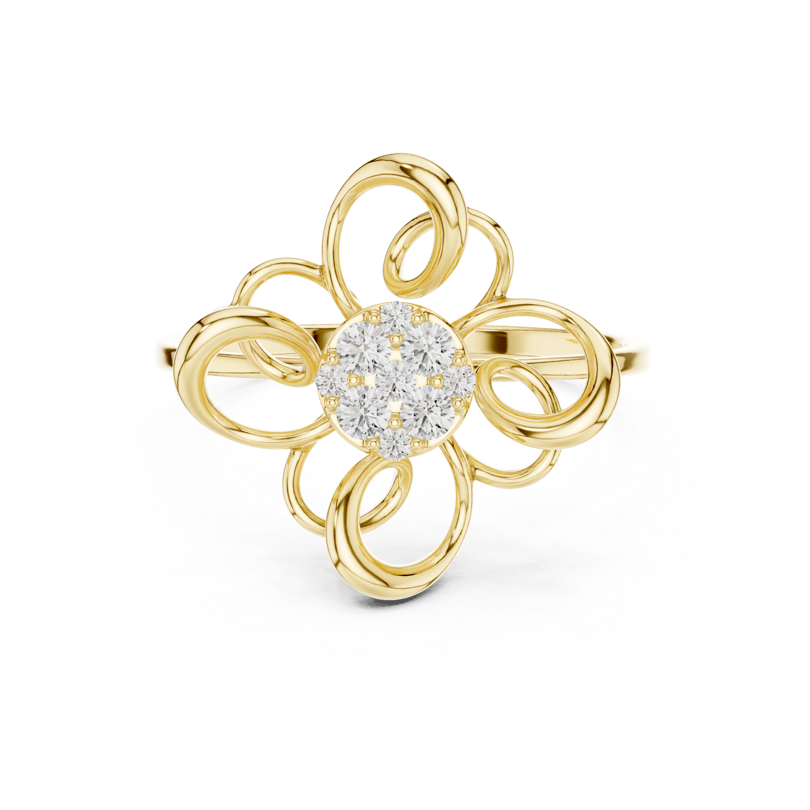Loop Flower Diamond Ring