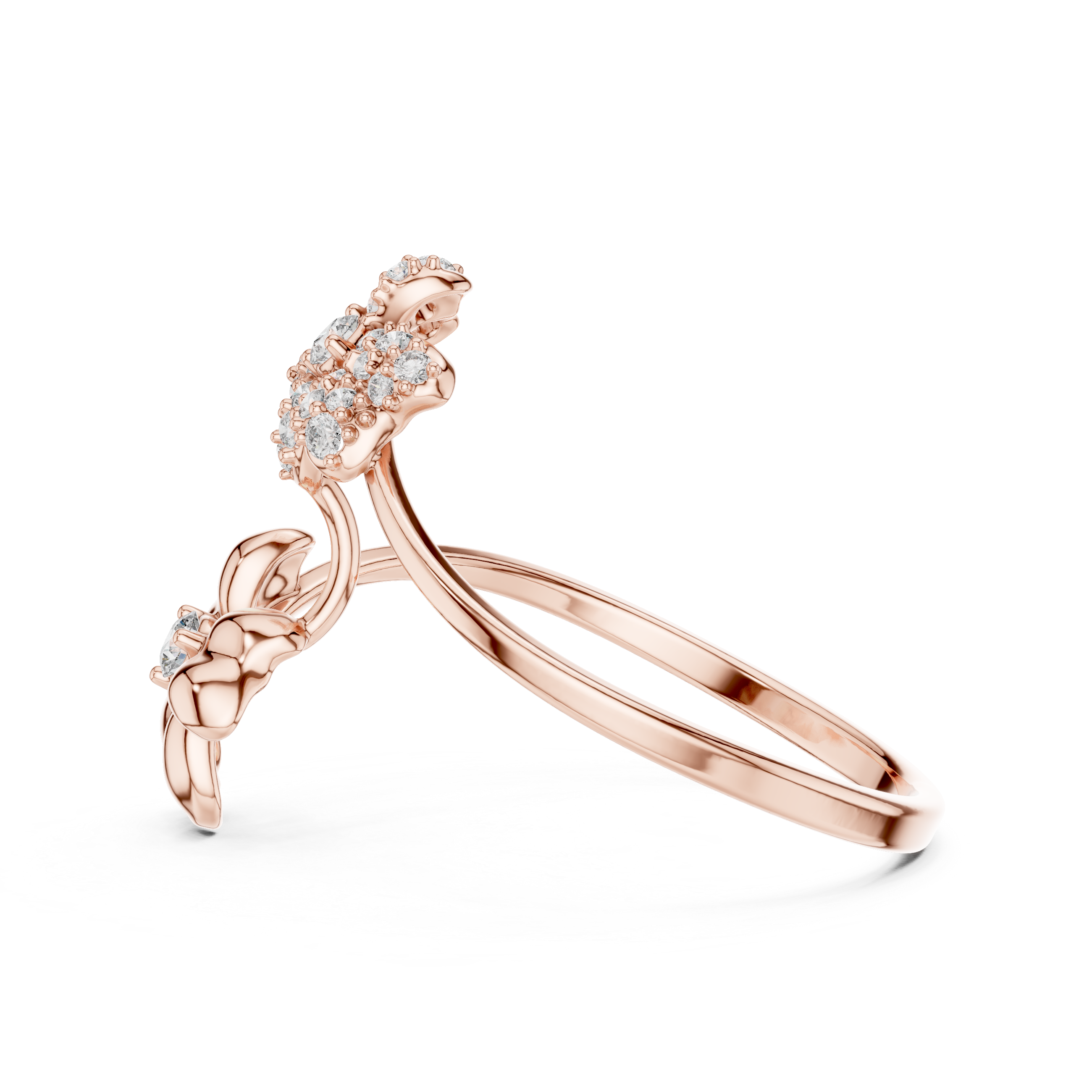 Dual Flower Diamond Ring