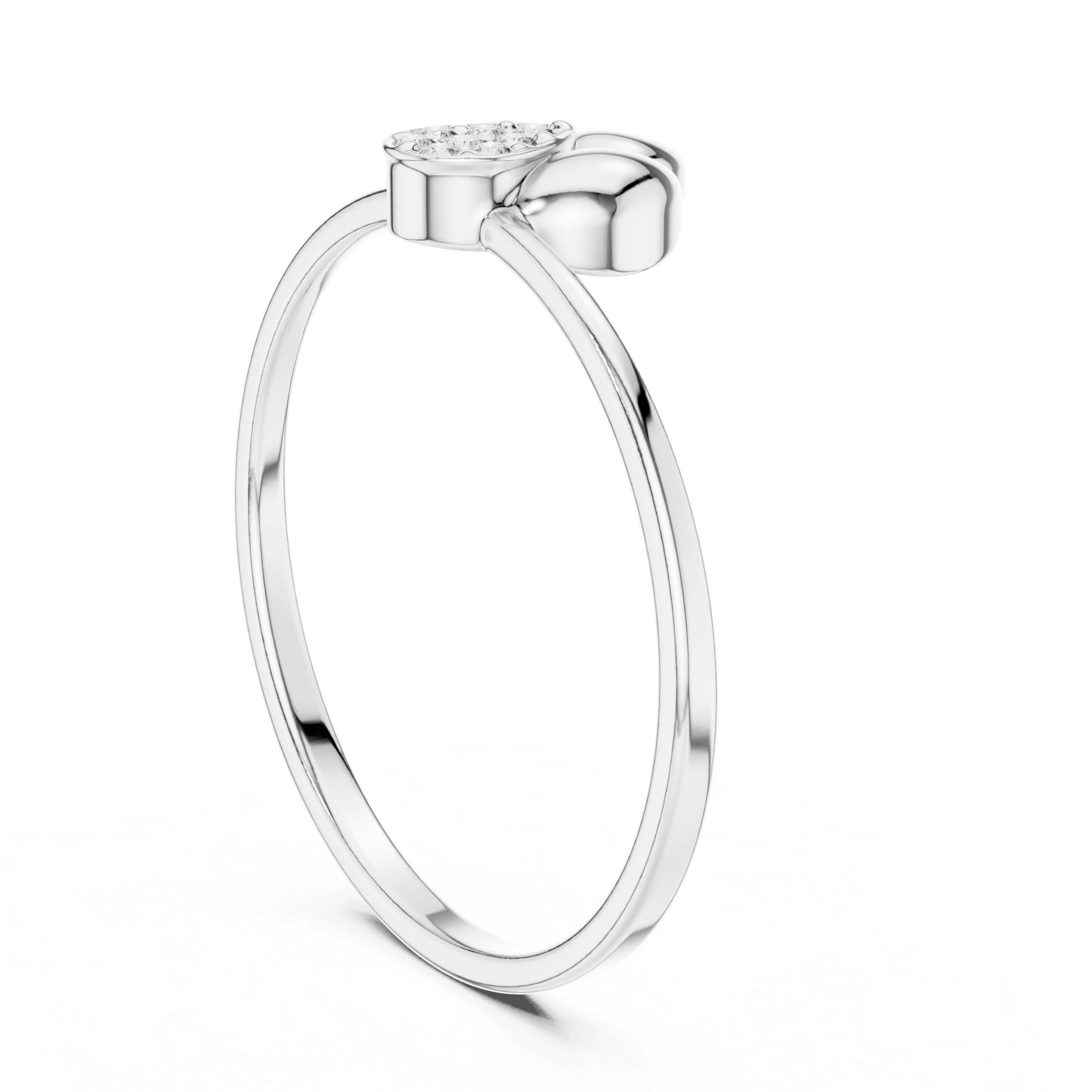Flame Petal Diamond Ring