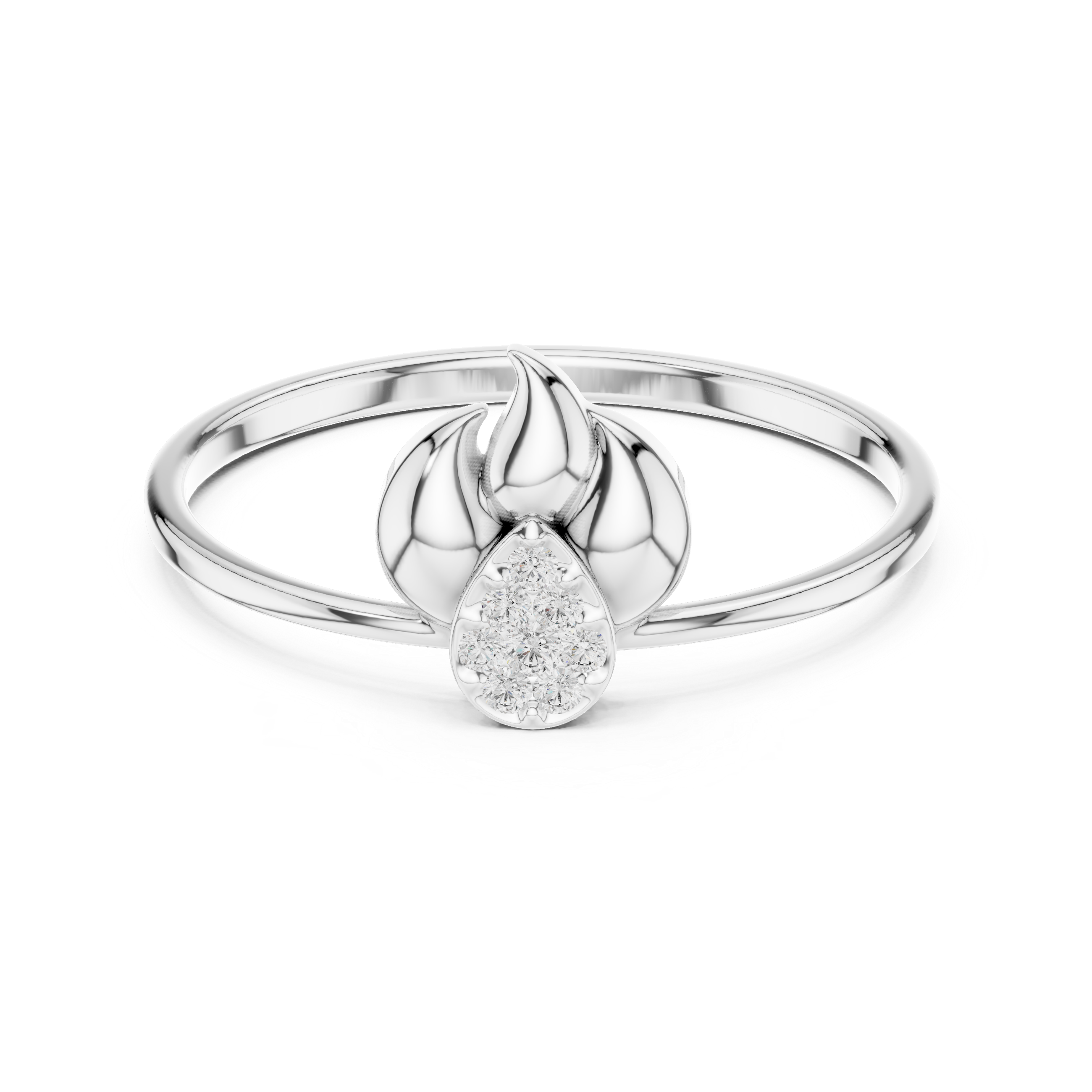 Flame Petal Diamond Ring