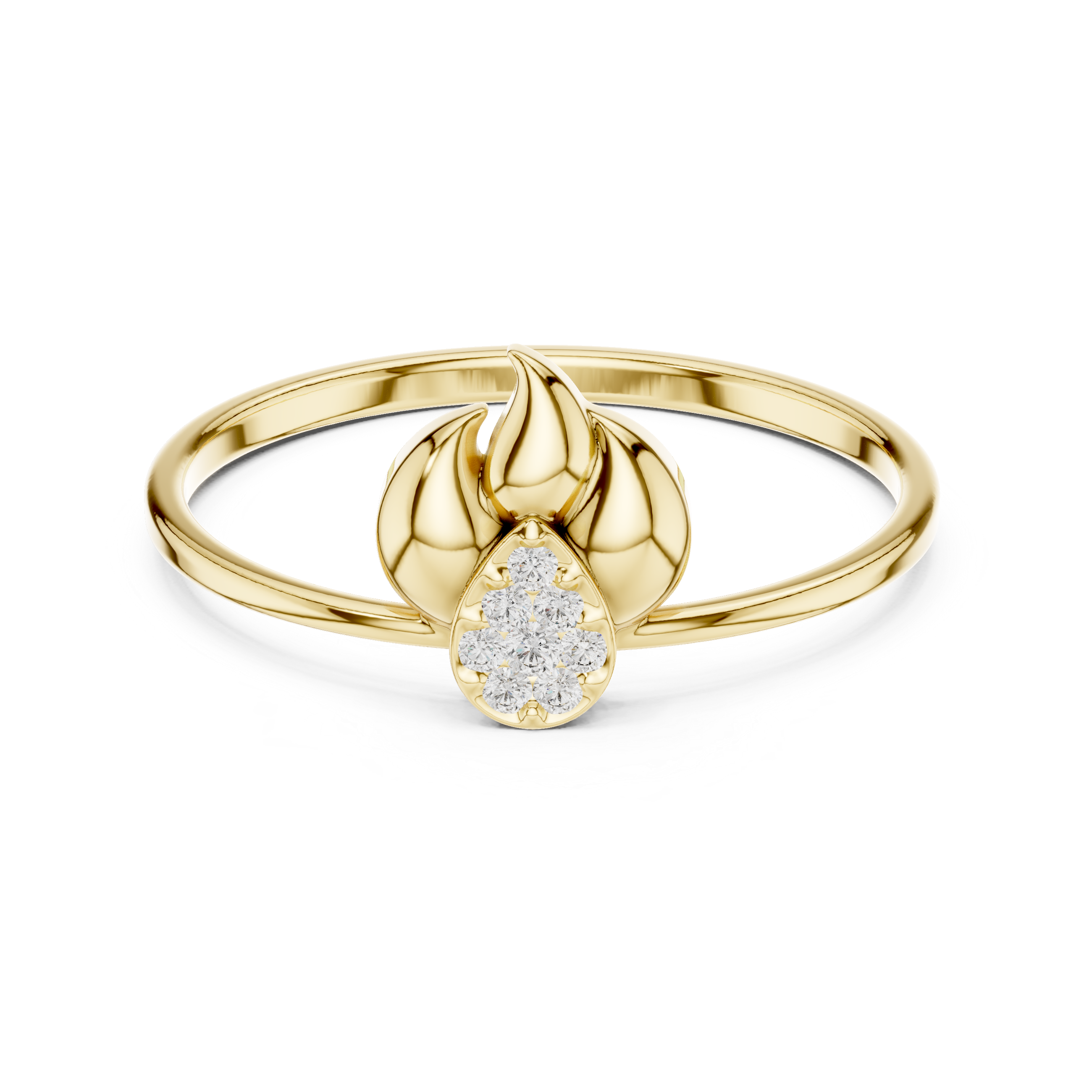 Flame Petal Diamond Ring