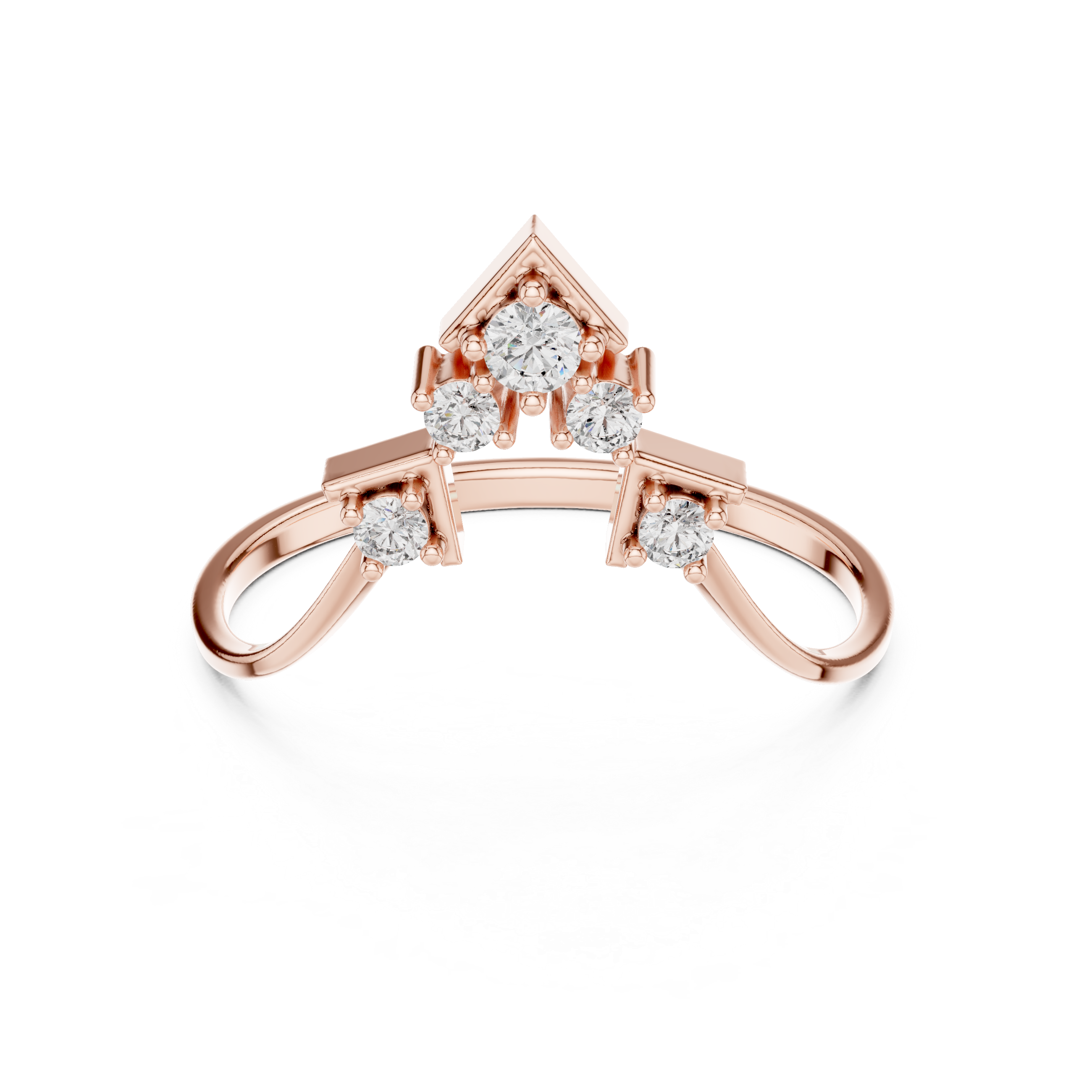 Crown Peak Diamond Ring