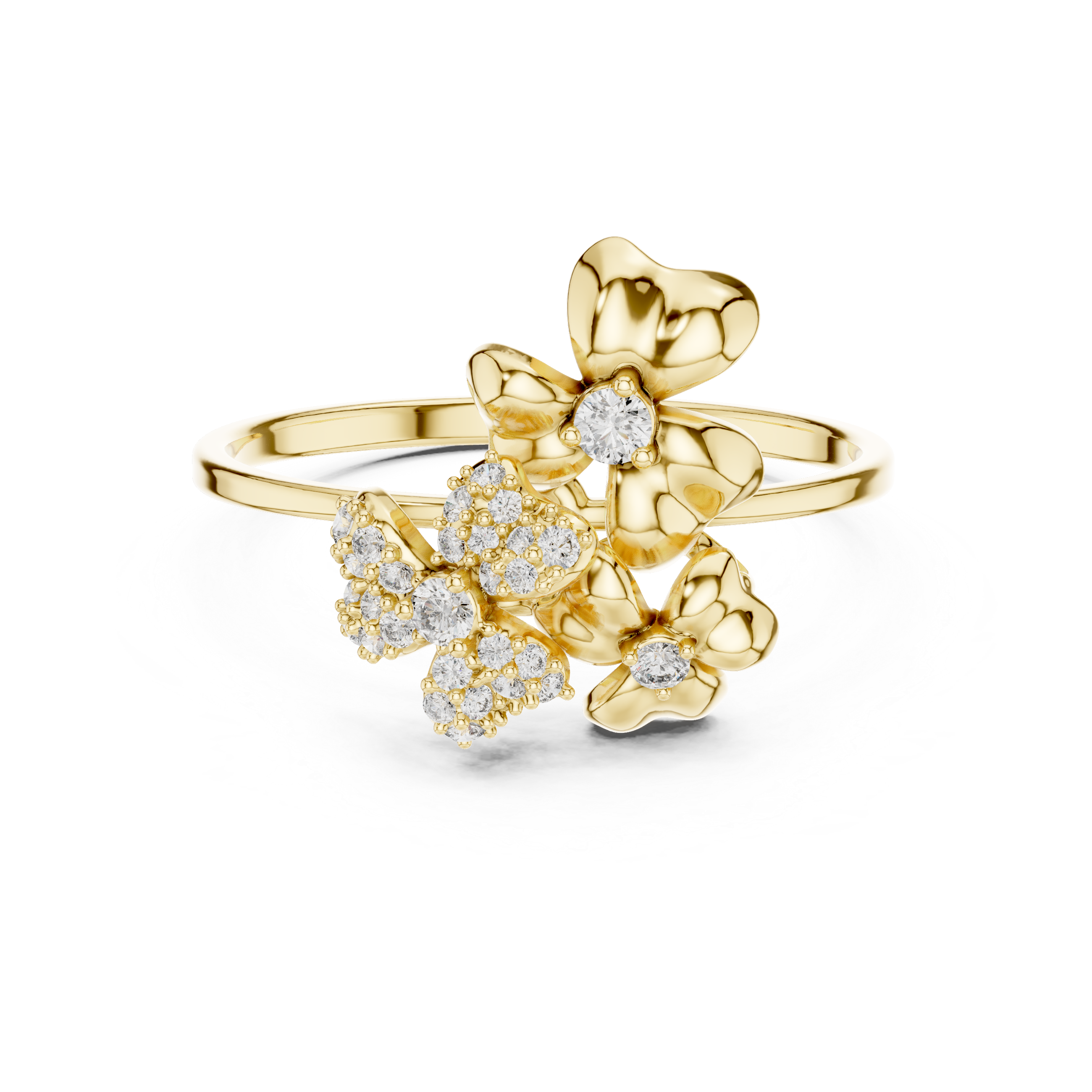 Floral Cluster Diamond Ring