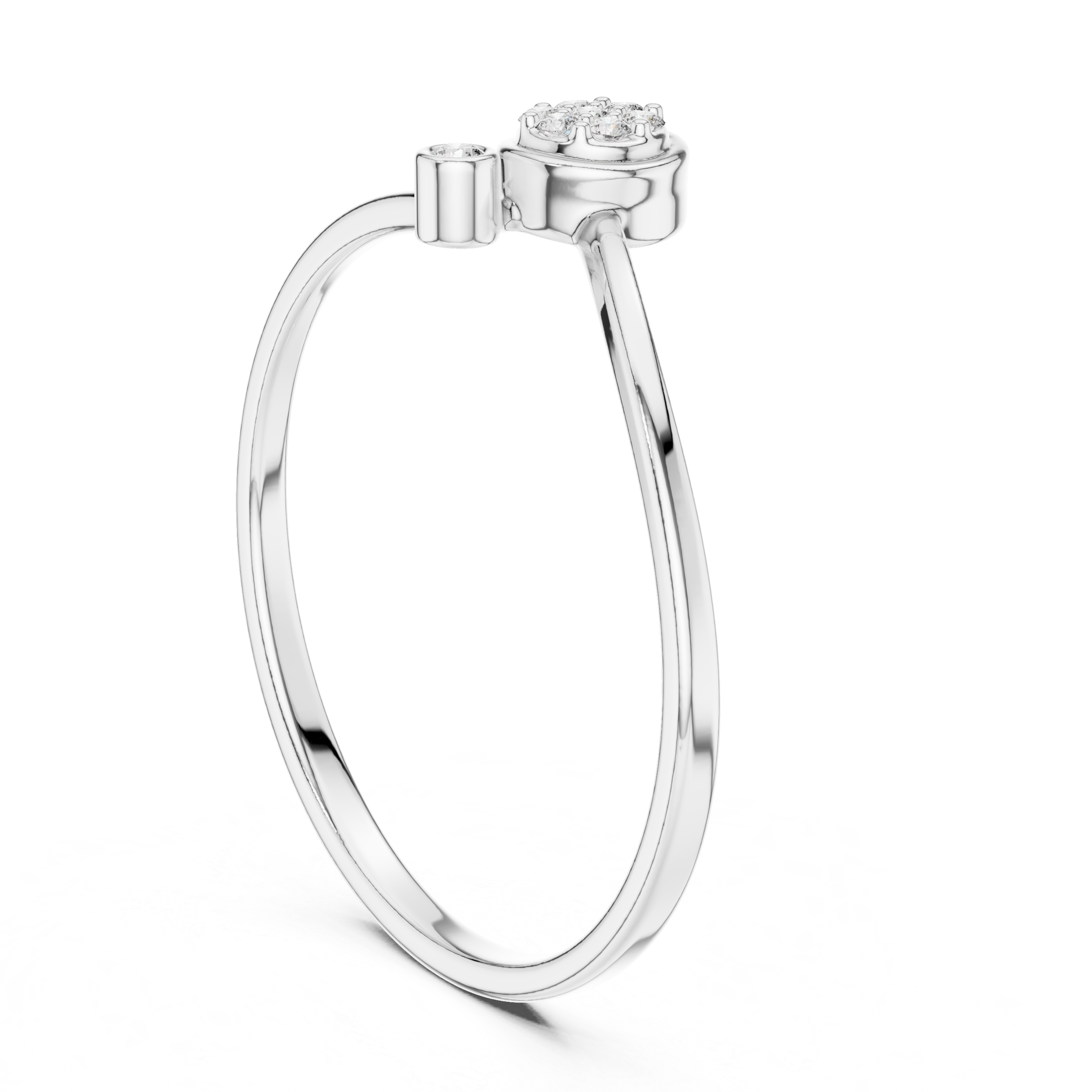 Minimal Cluster Diamond Ring
