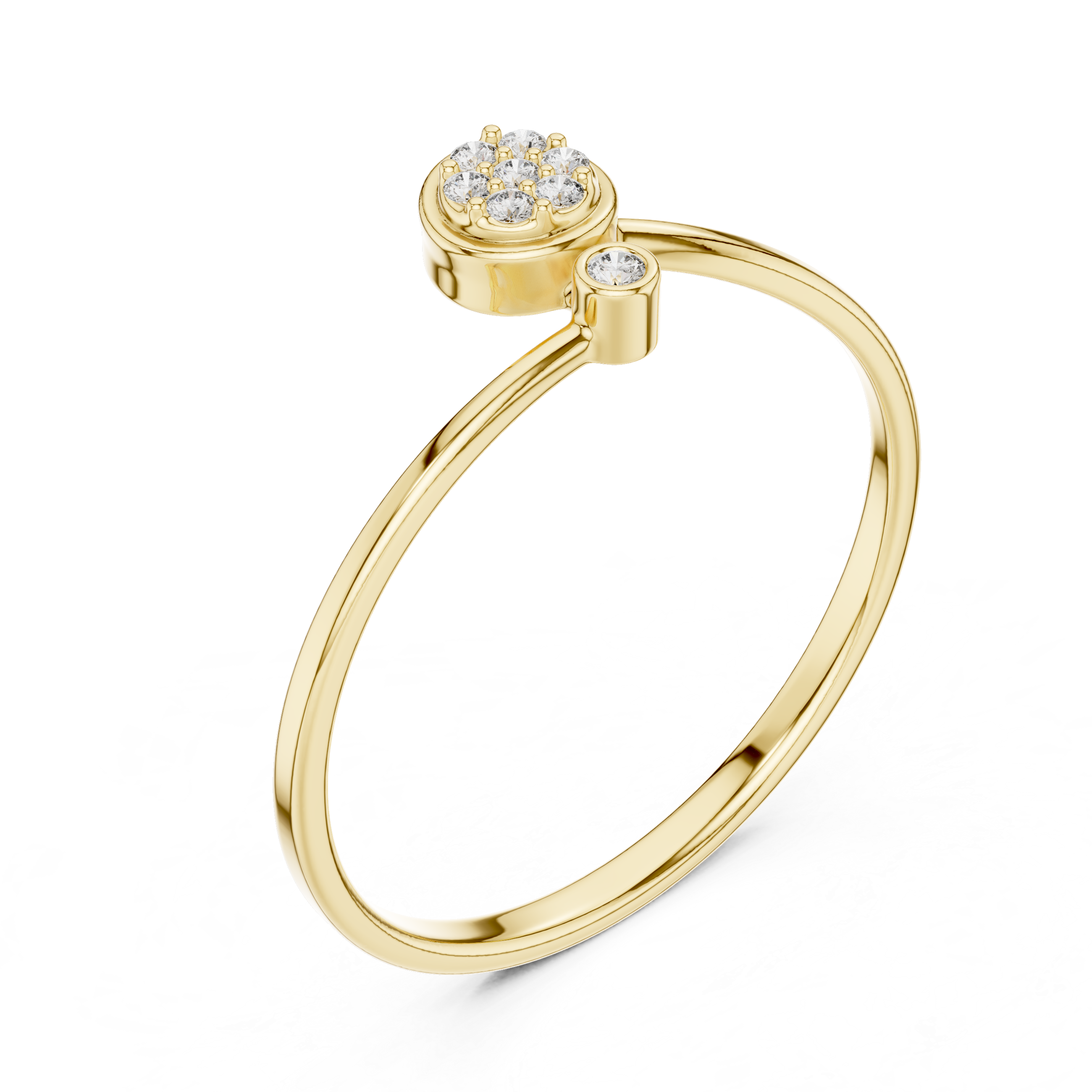 Minimal Cluster Diamond Ring
