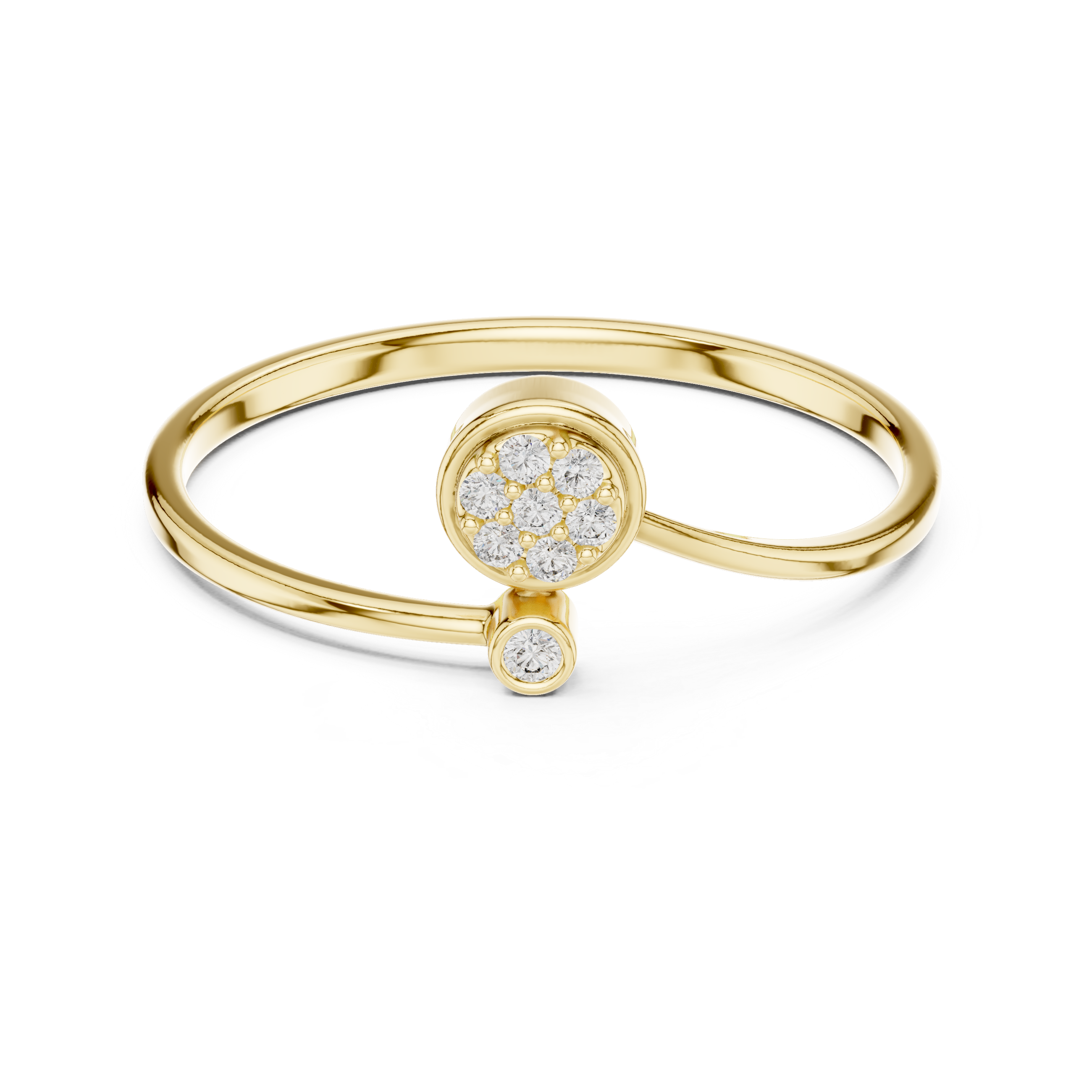 Minimal Cluster Diamond Ring