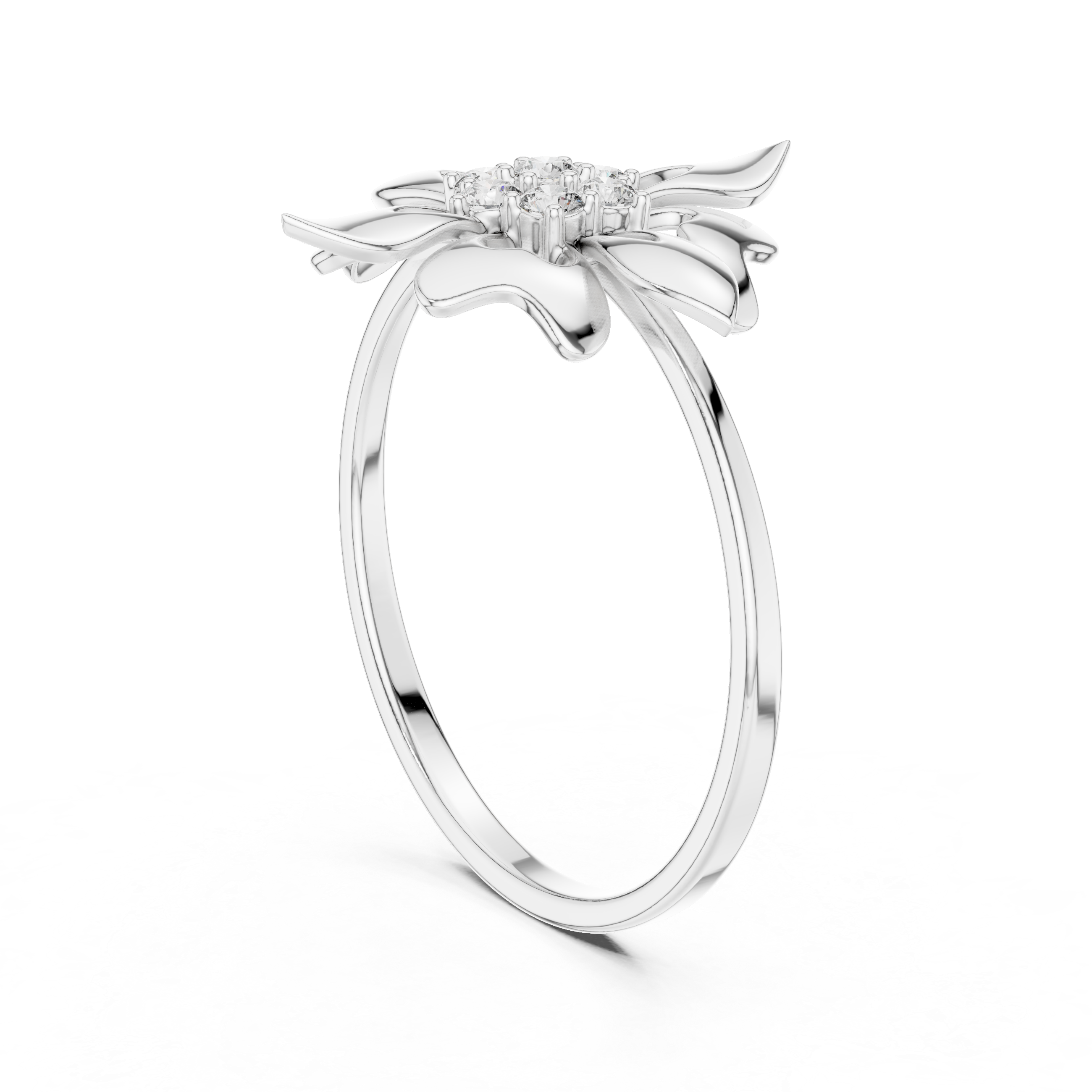 Floral Star Diamond Ring