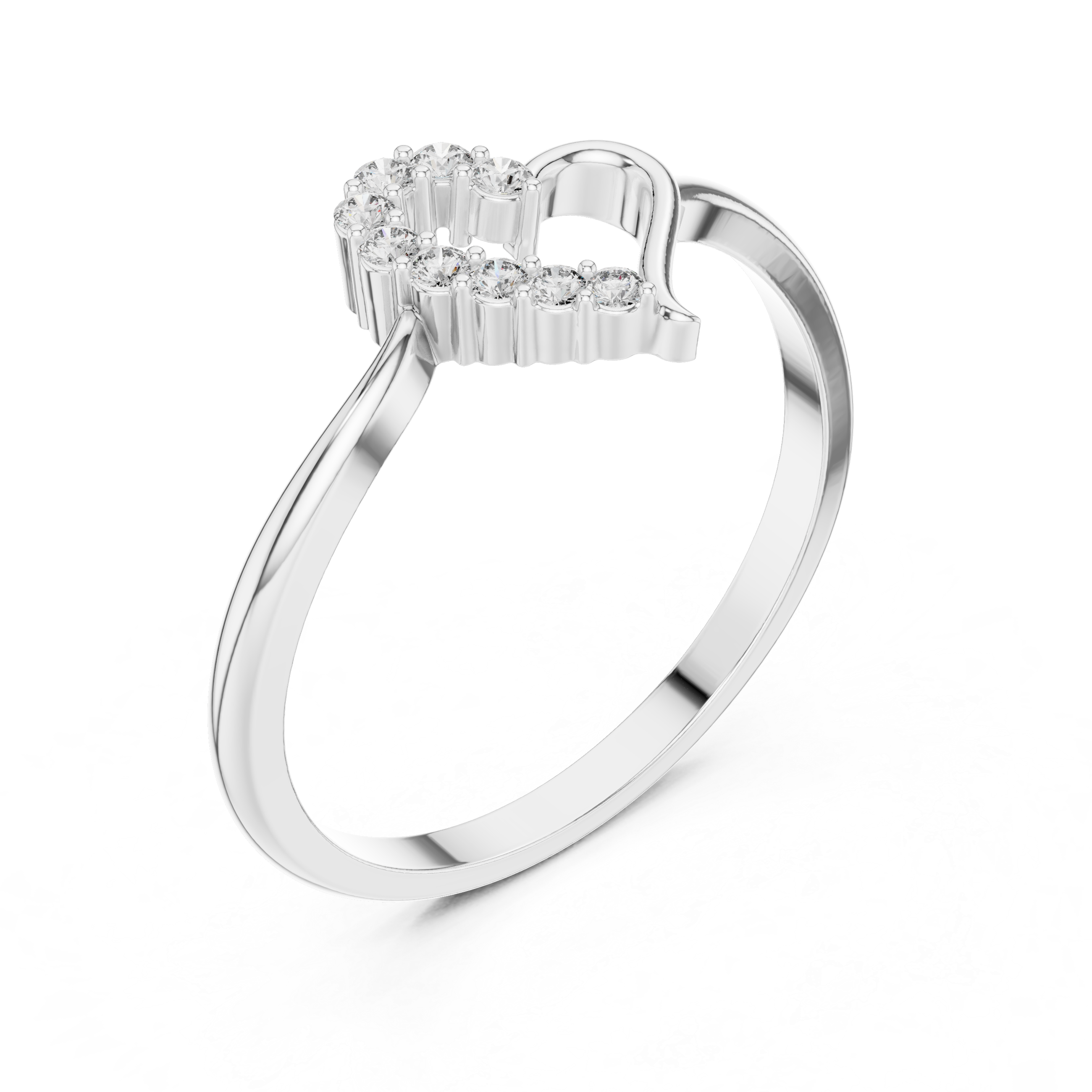 Luxury Diamond Heart Ring