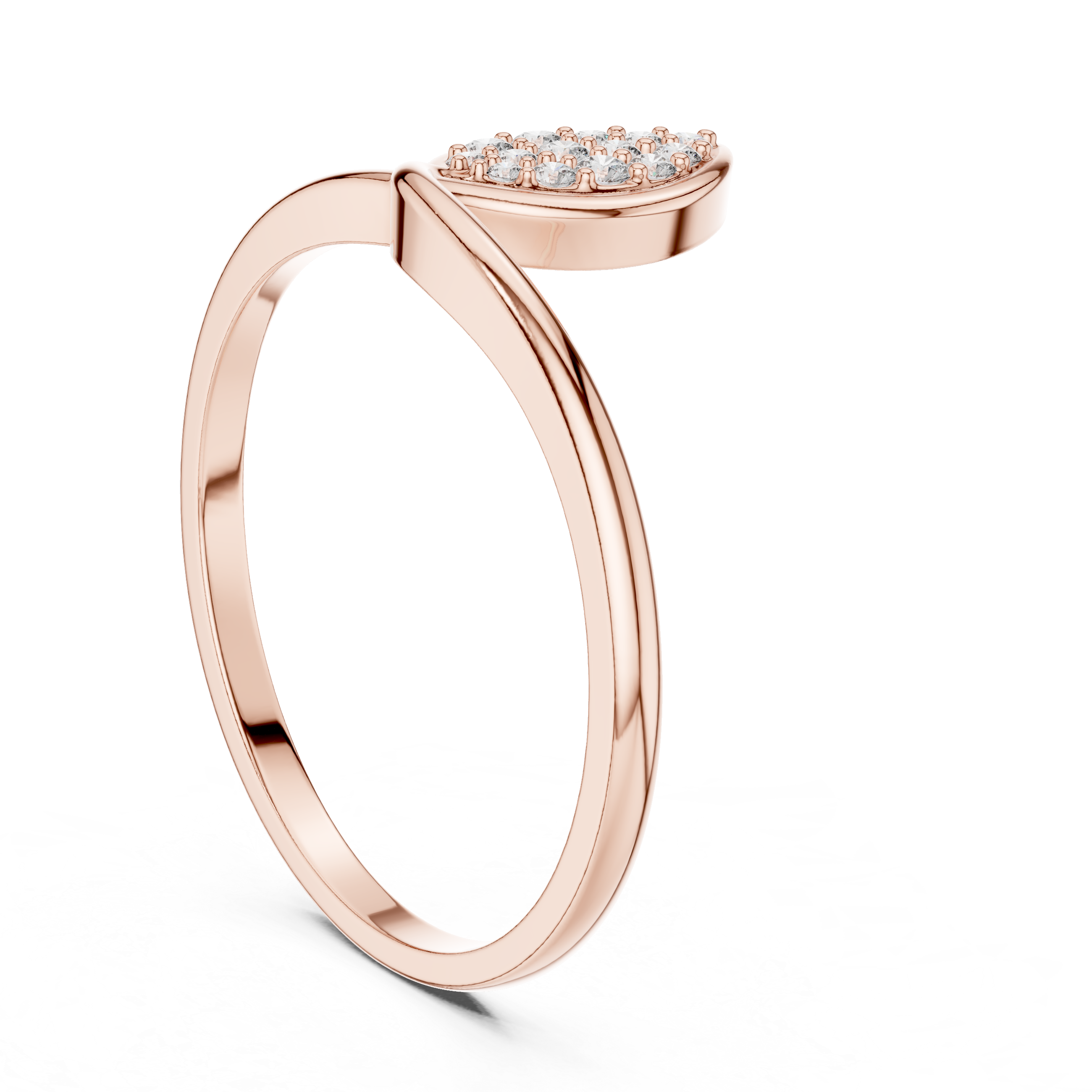 Luxury Leaf Diamond Cluster Ring