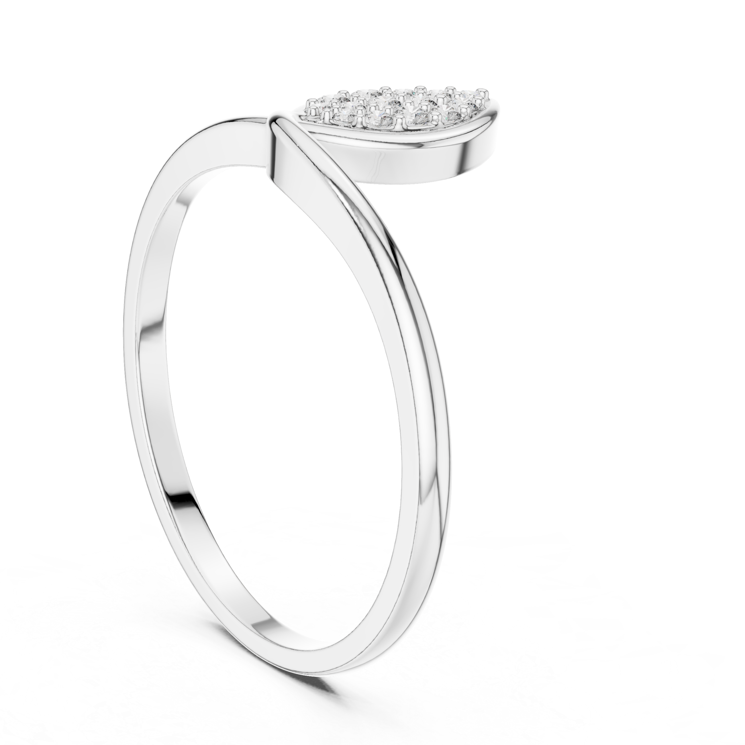 Luxury Leaf Diamond Cluster Ring