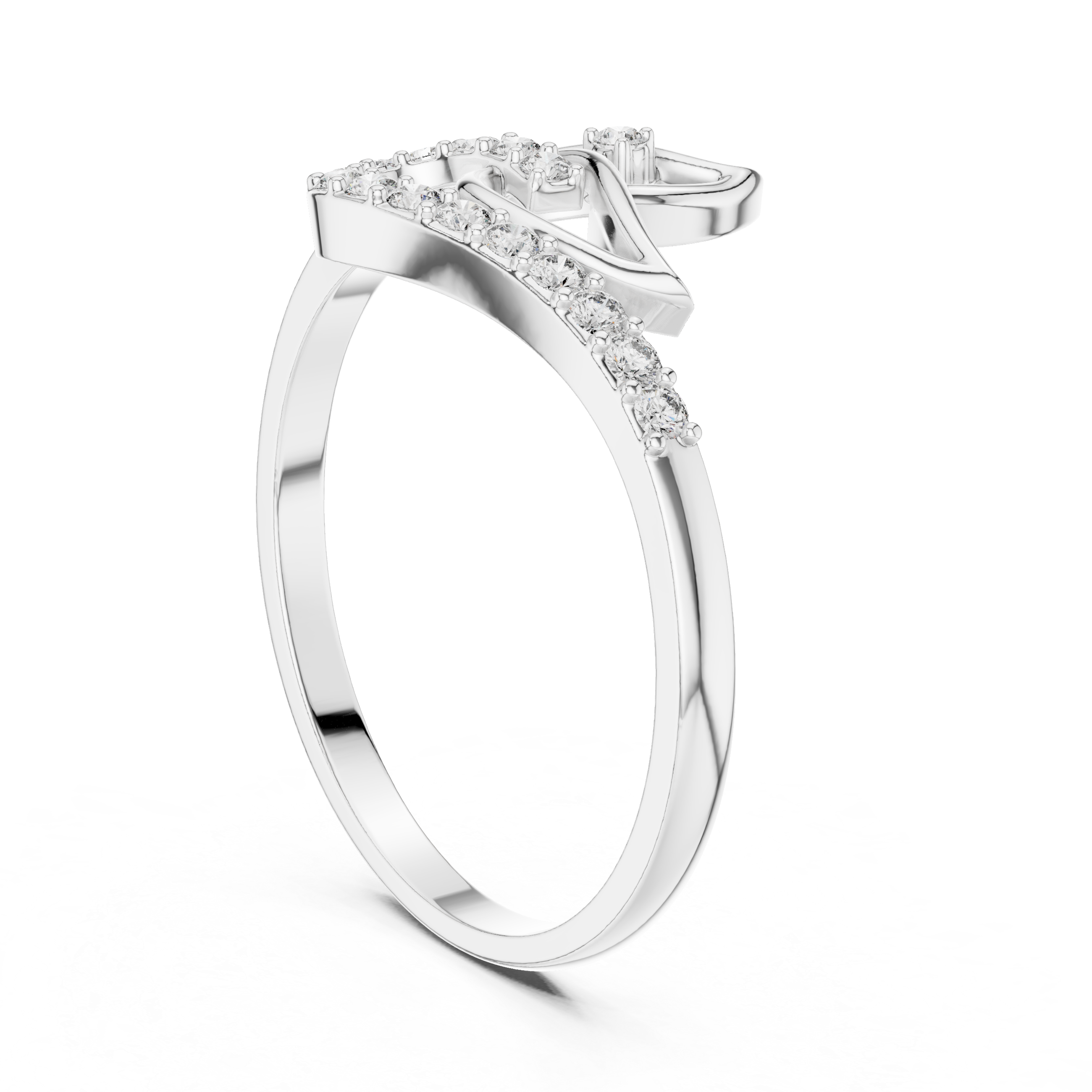 Luxury Leaf Wave Diamond Ring