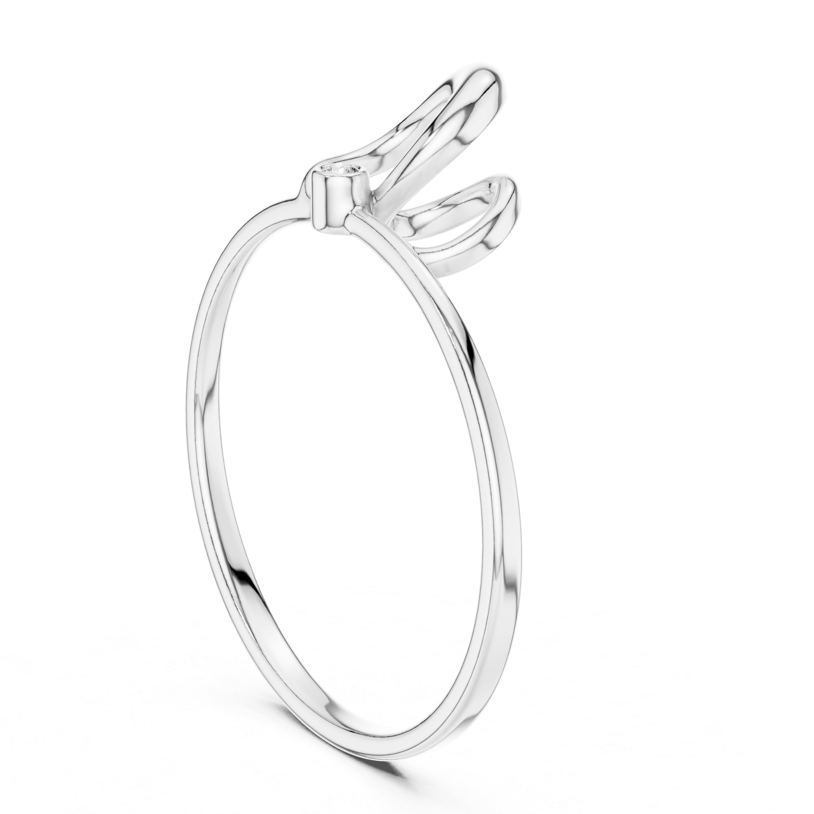 Minimal Loop Diamond Ring