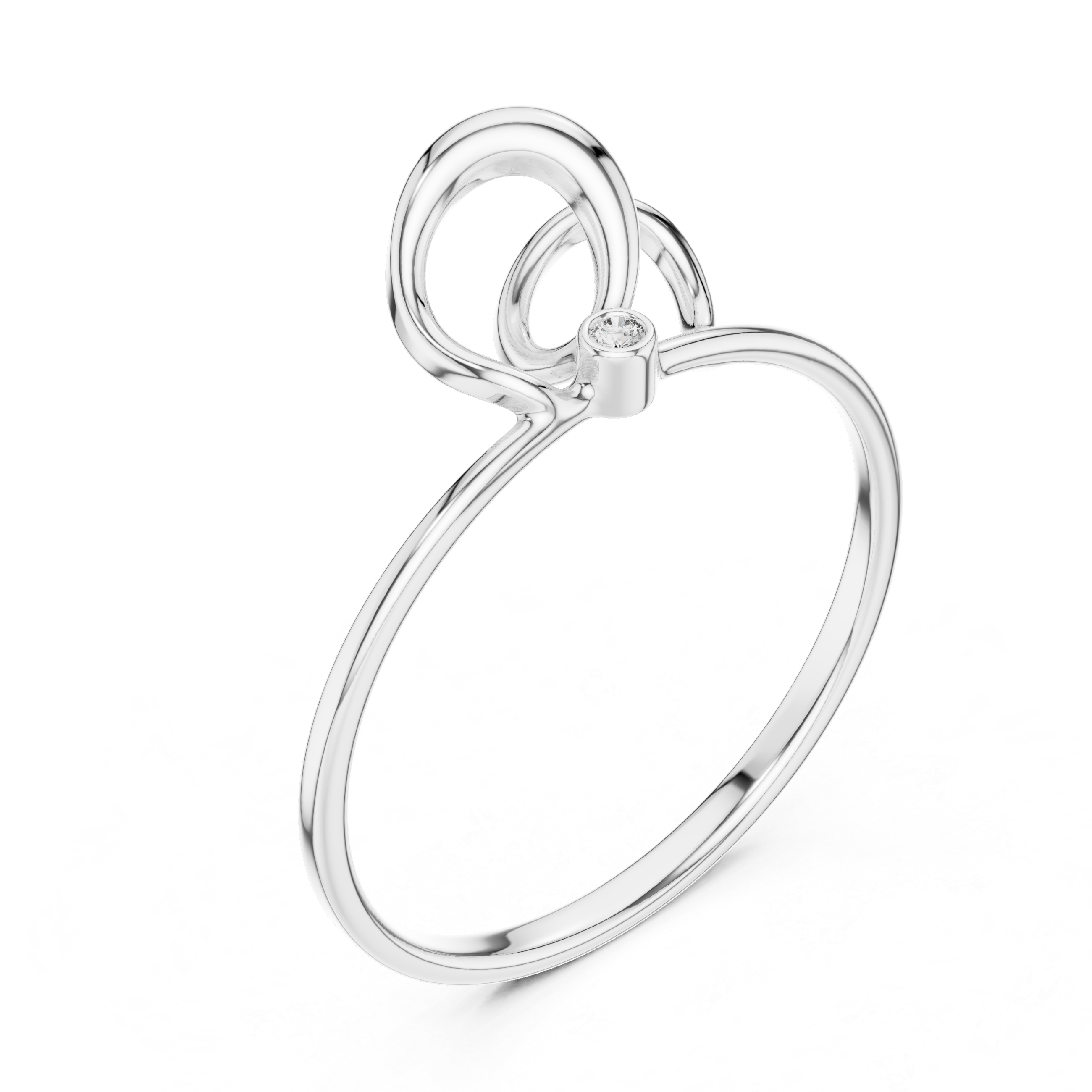 Minimal Loop Diamond Ring