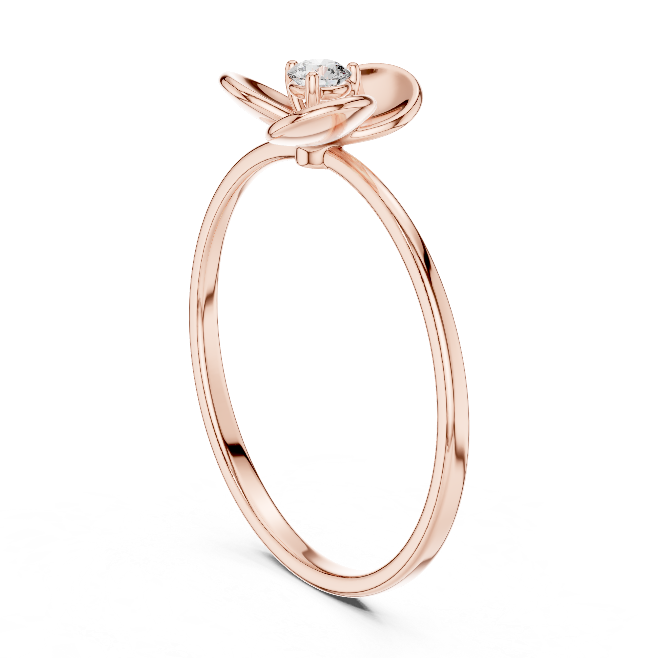Minimal Flower Diamond Ring