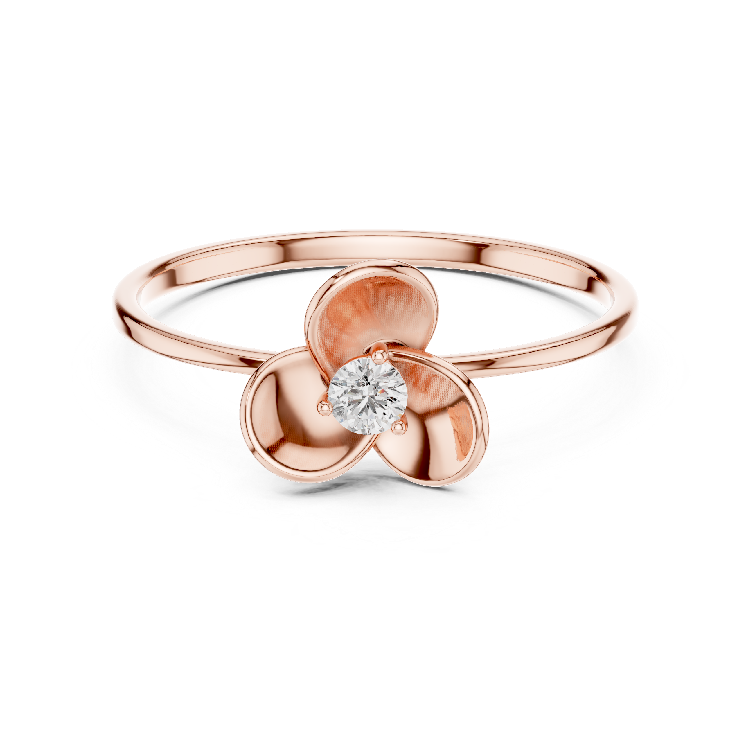 Minimal Flower Diamond Ring