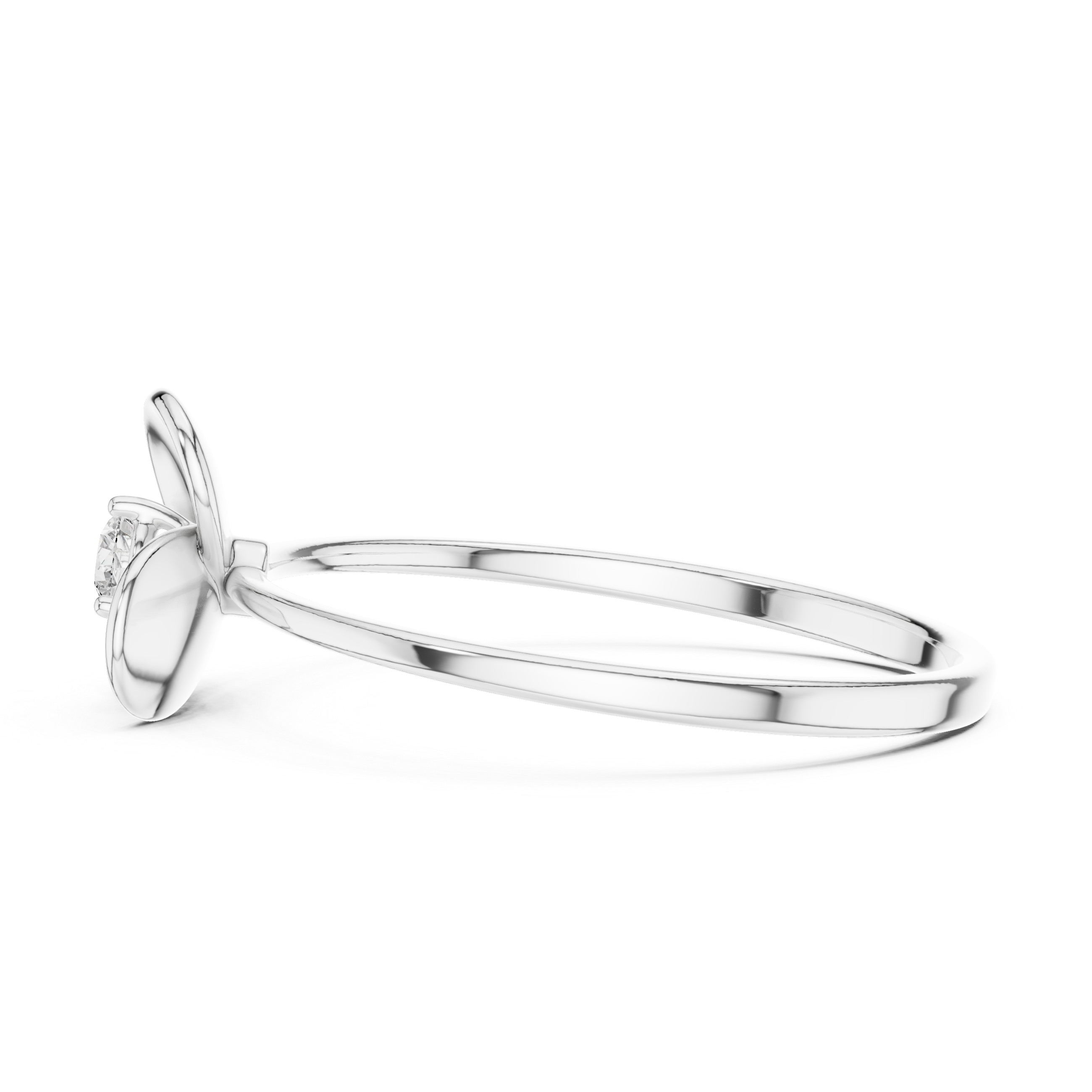 Minimal Flower Diamond Ring