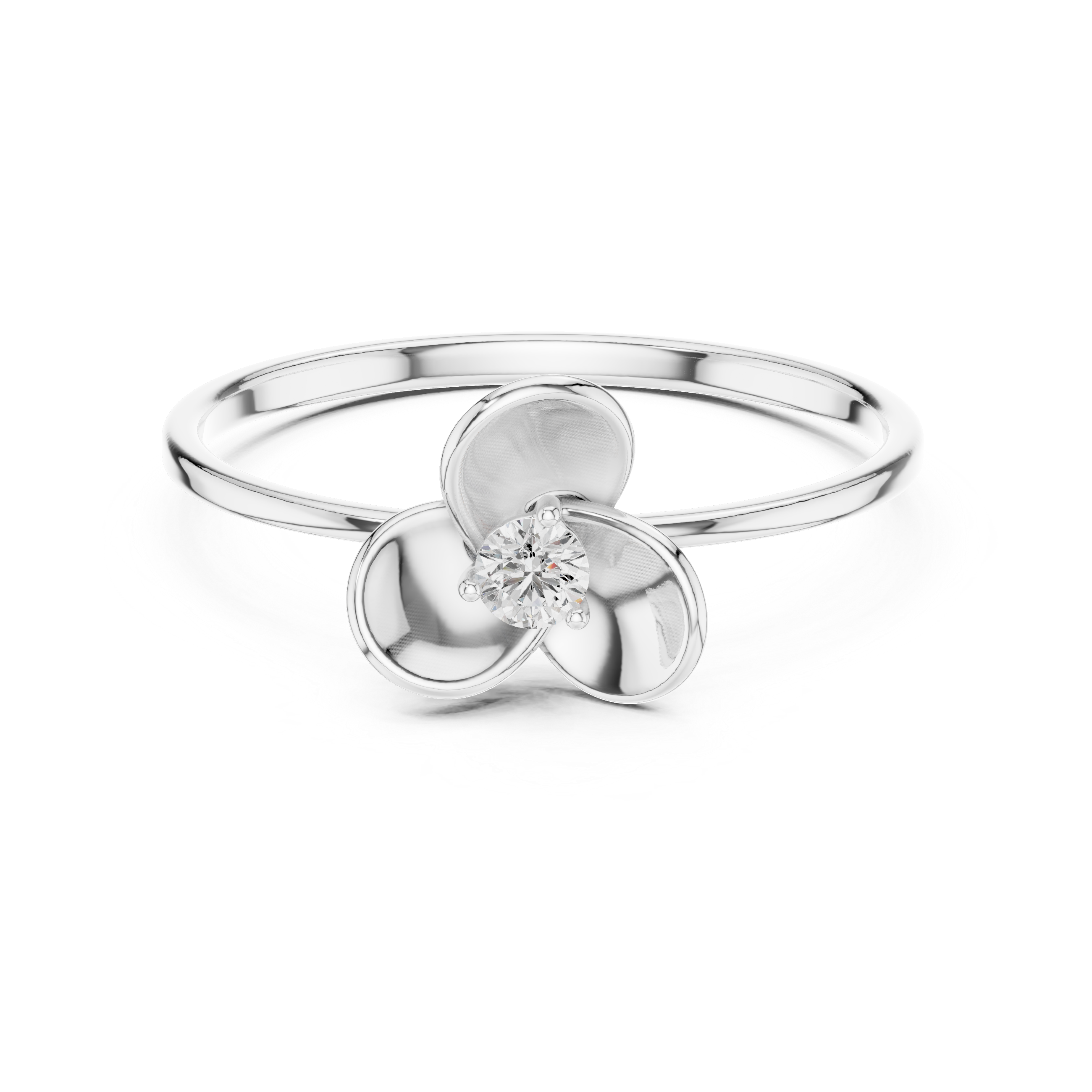 Minimal Flower Diamond Ring