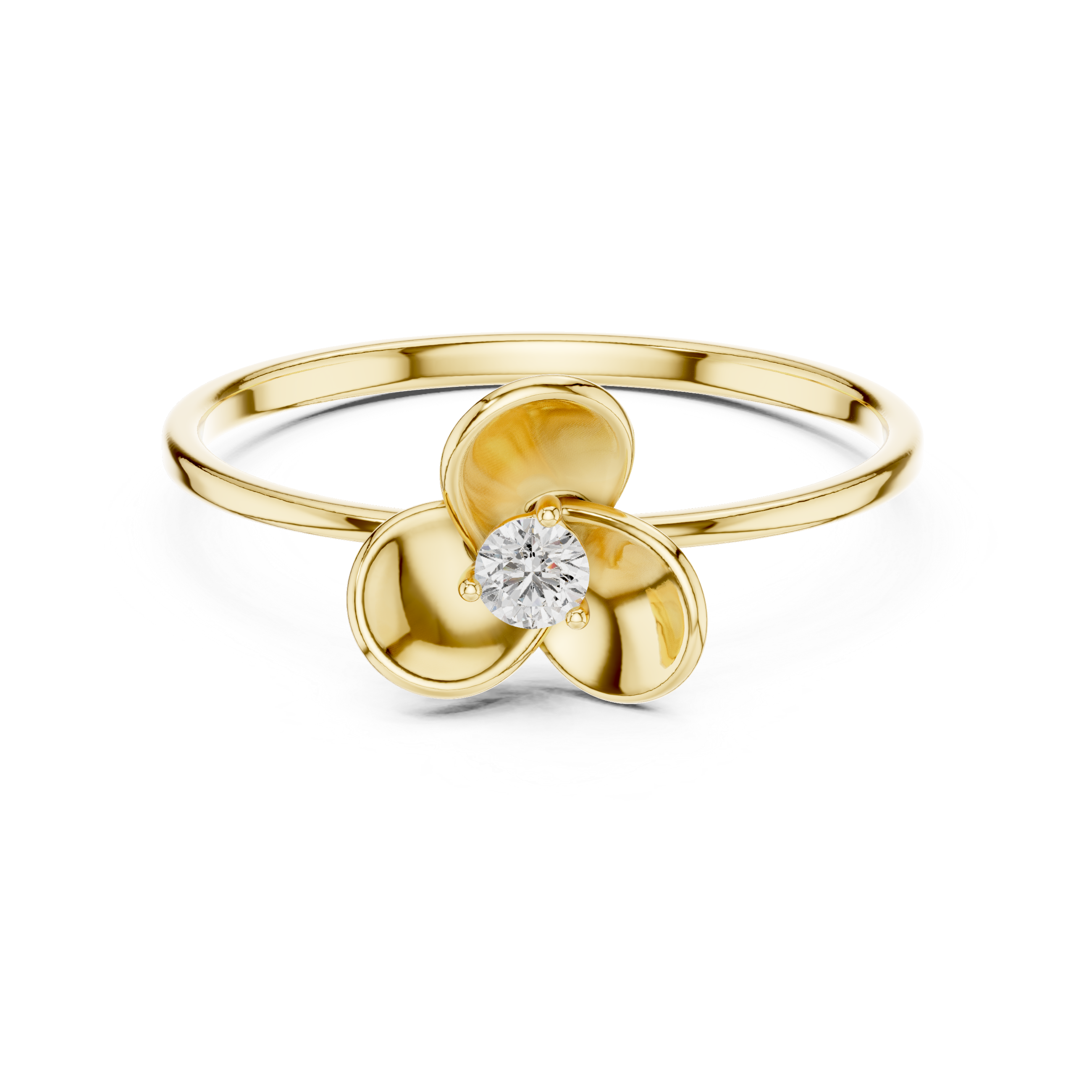 Minimal Flower Diamond Ring